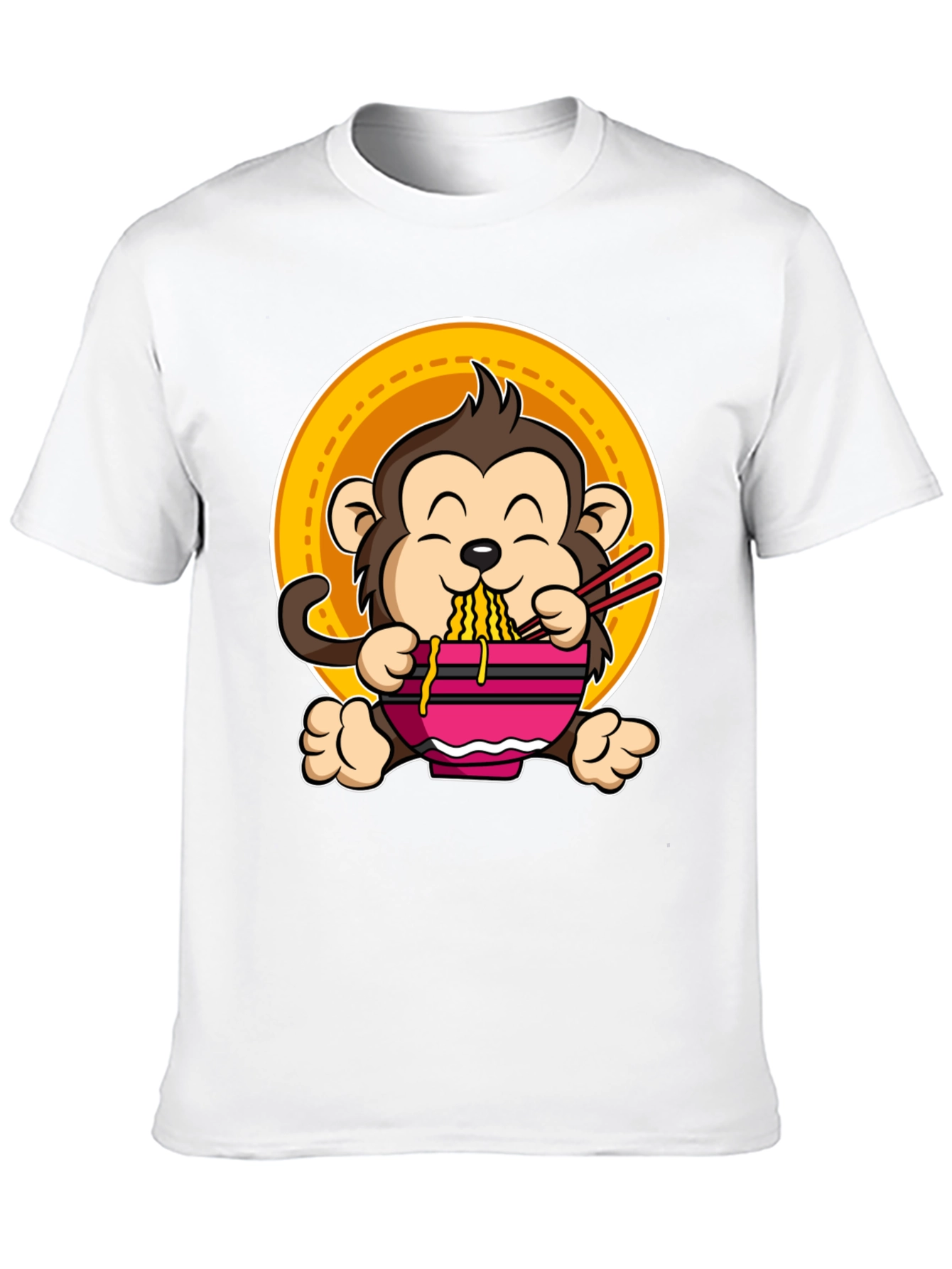 Black Monkey Ramen T-Shirt - Cute & Funny Design view 10