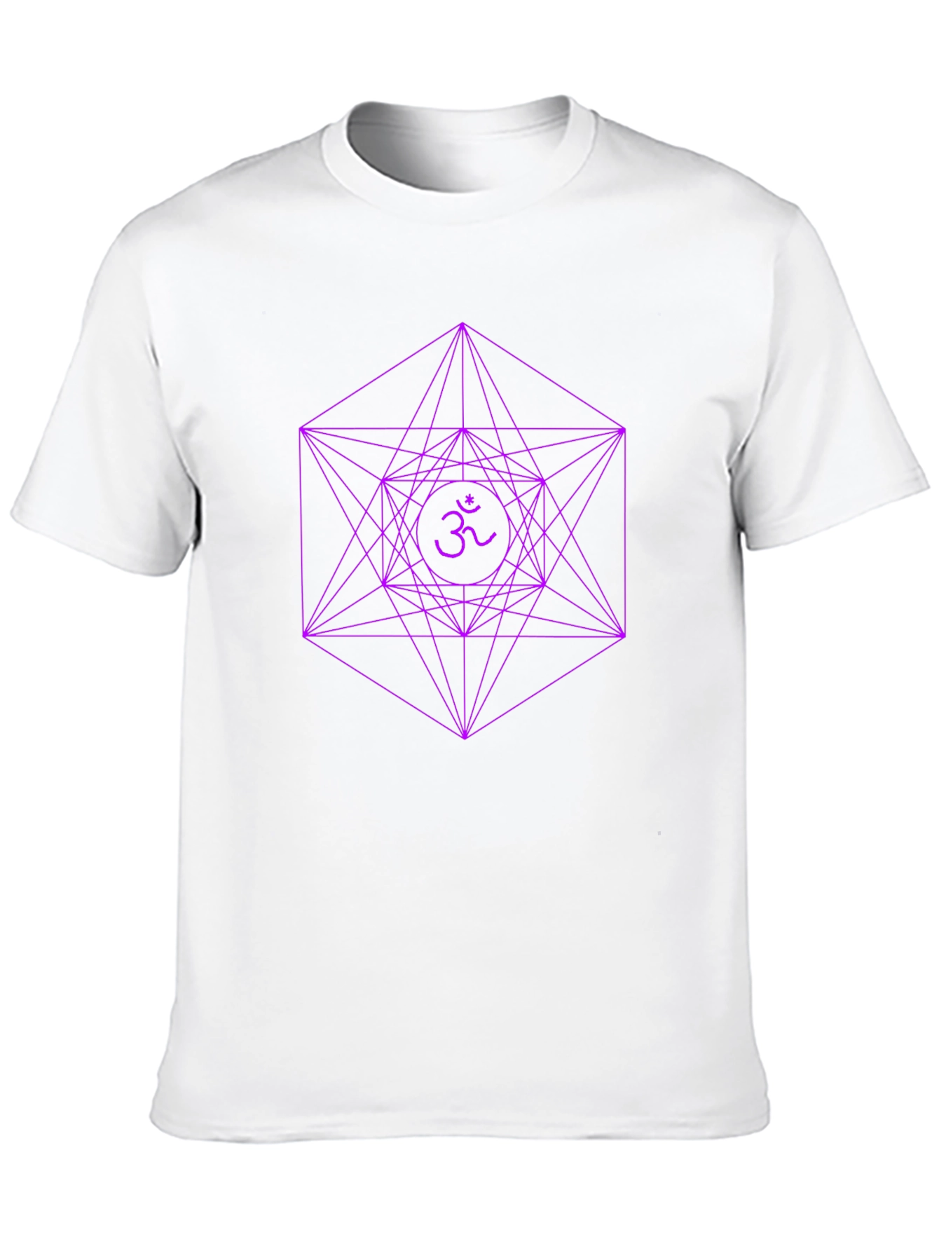 Black Geometric Om T-Shirt - Sacred Geometry Design view 10