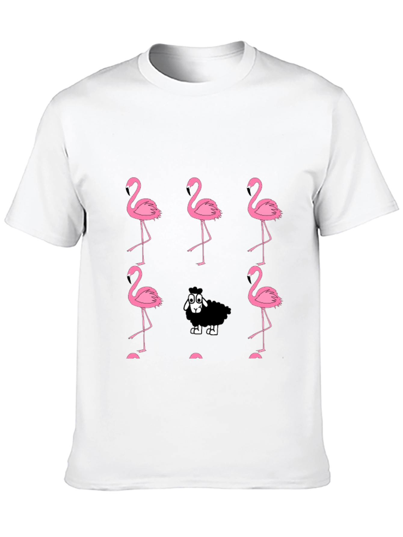 Black Flamingo and Sheep Graphic Tee view 10