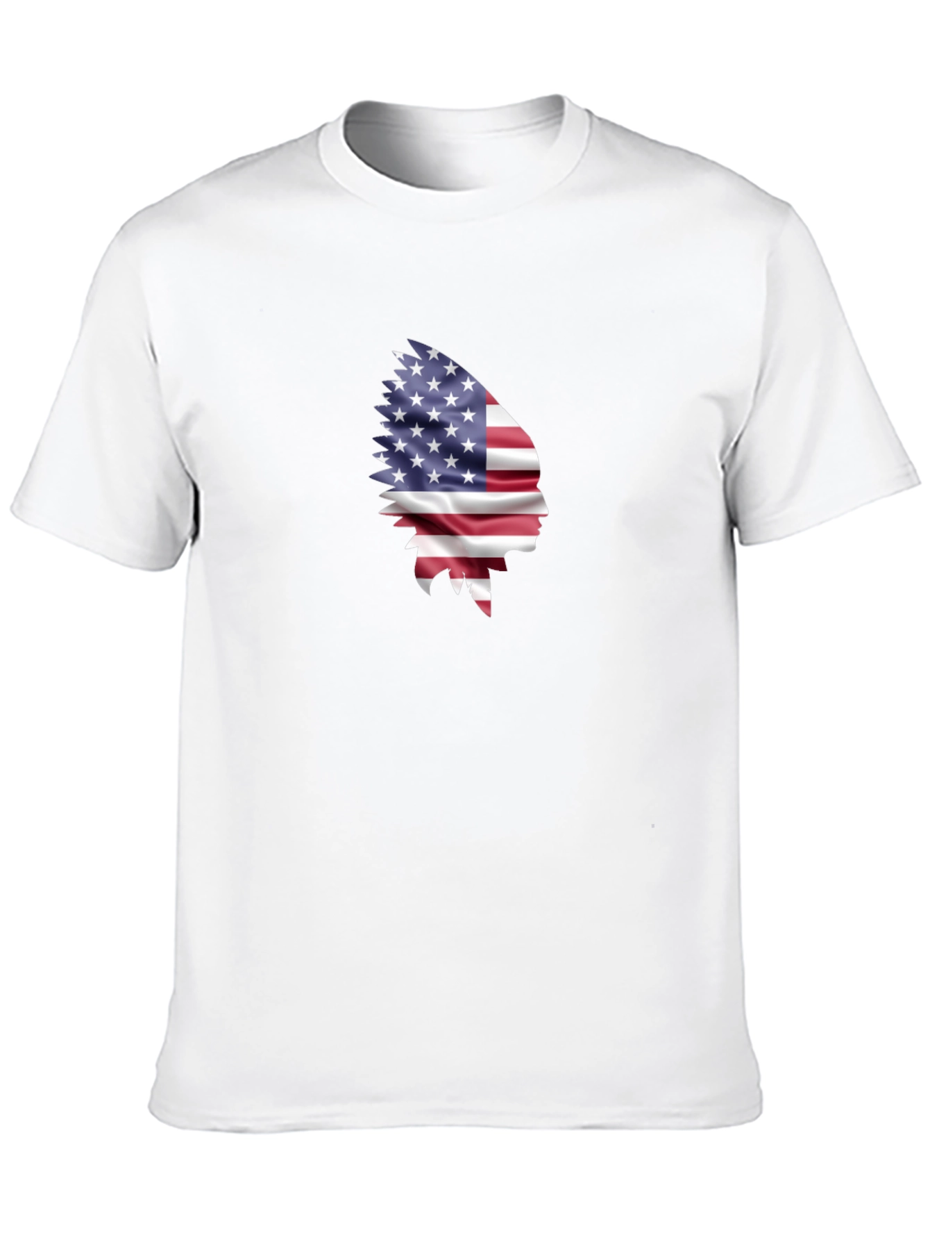 Black American Flag Indian Chief Graphic Tee view 10