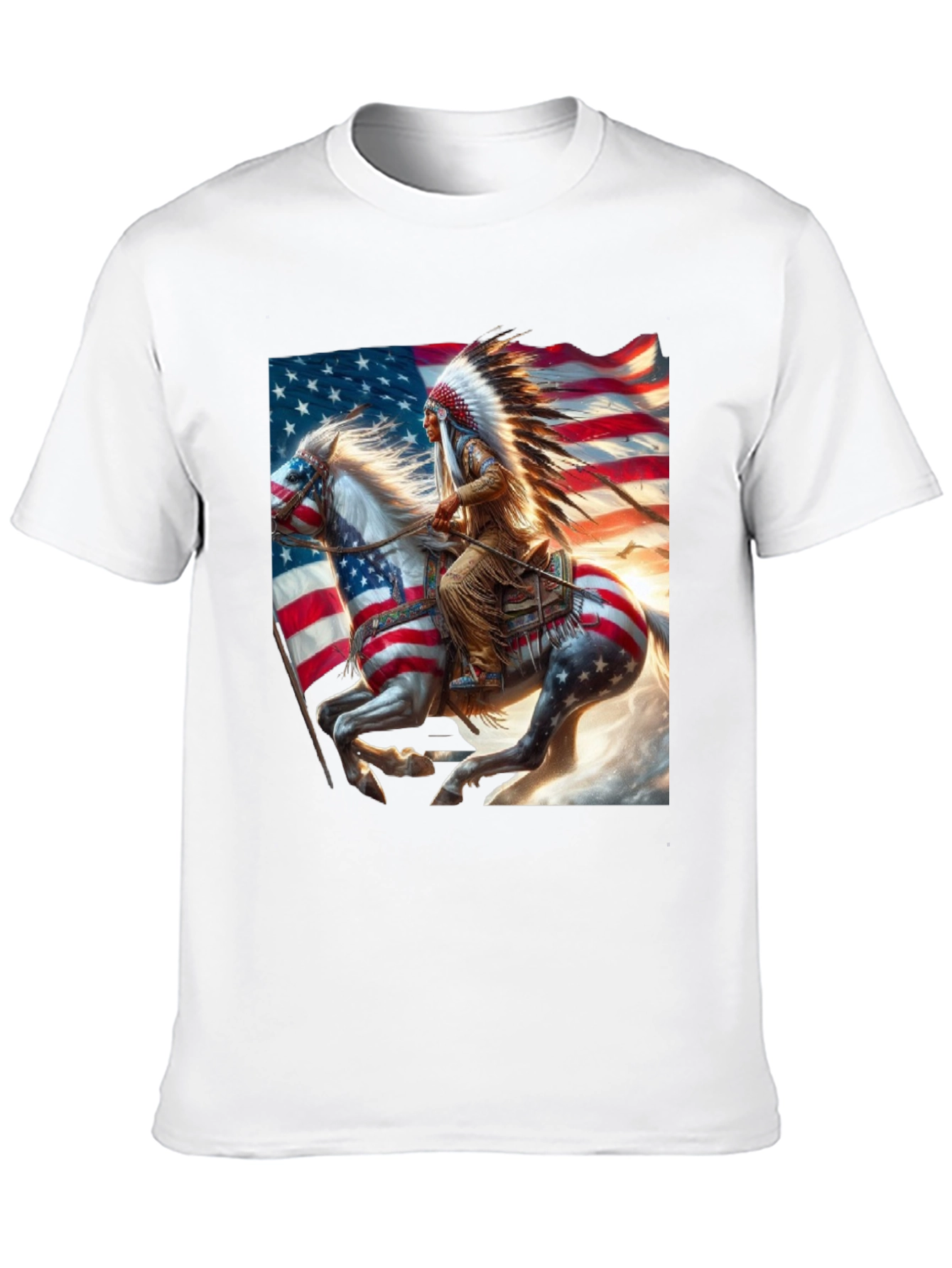 Black Native American Flag T-Shirt view 10