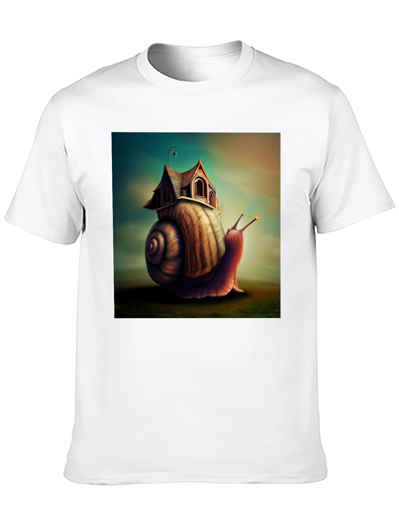 Black Whimsical Snail House Tee view 10