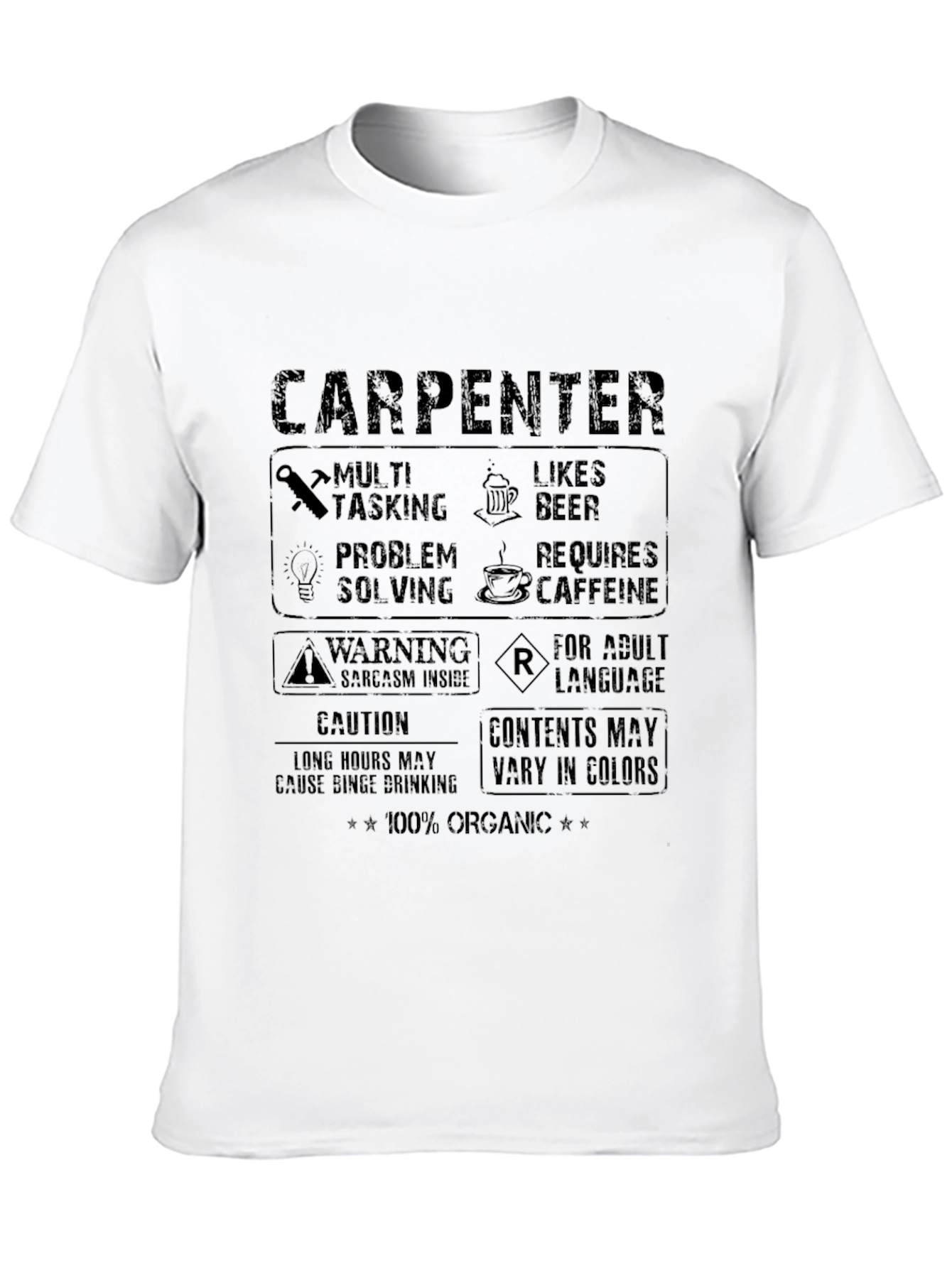 Black Carpenter Humor Graphic T-Shirt view 10