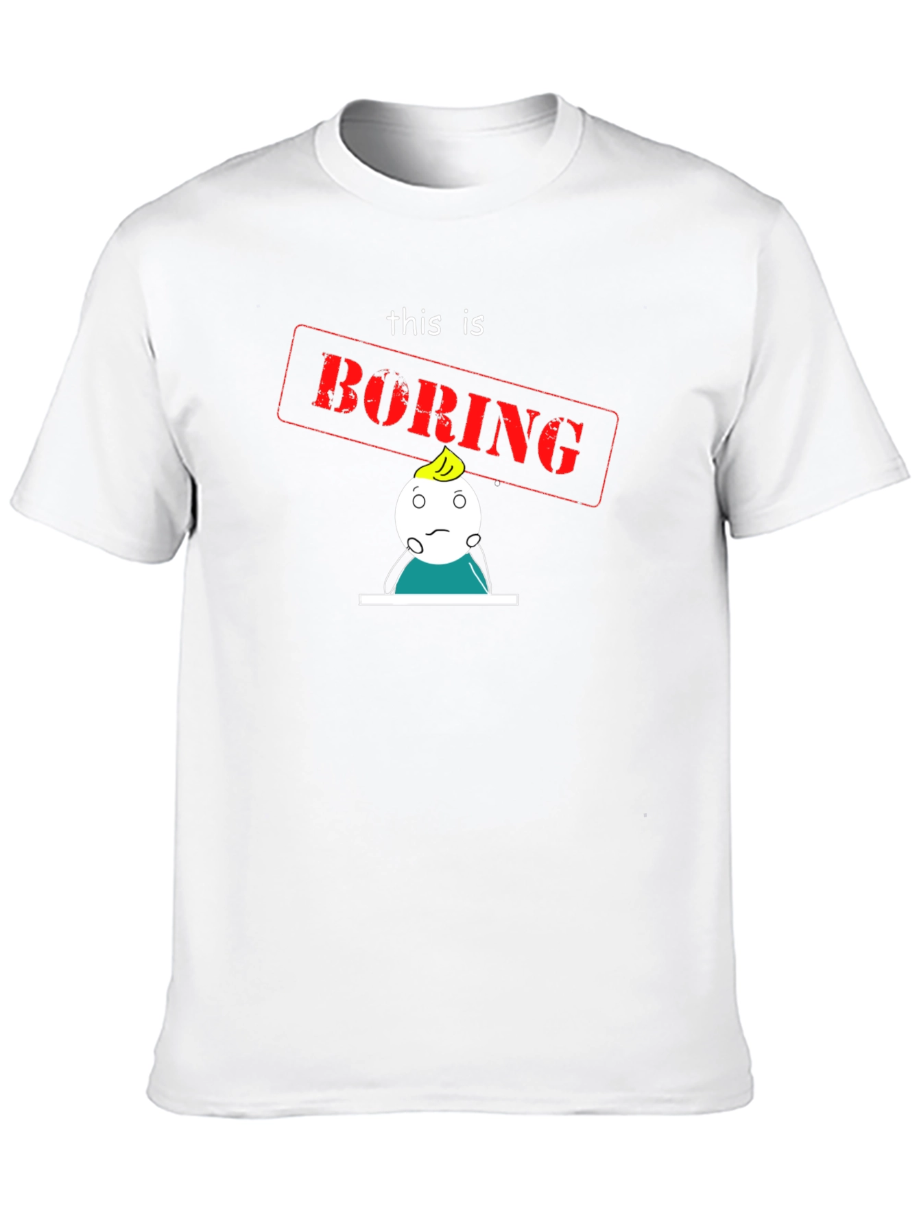 Black Boring Graphic Tee - Black Cotton T-Shirt view 10