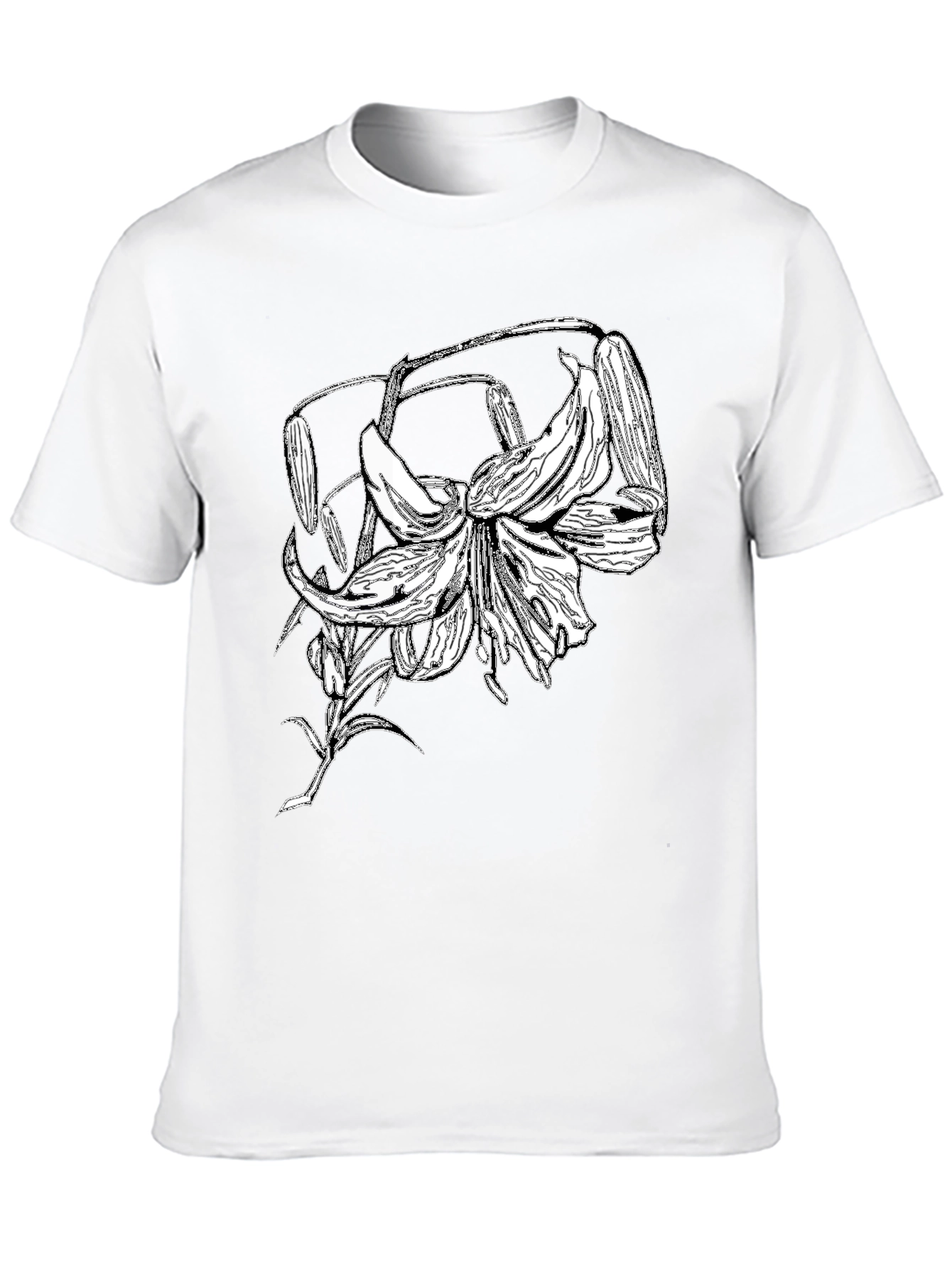 Black Floral Graphic T-Shirt - Black Casual Tee view 10