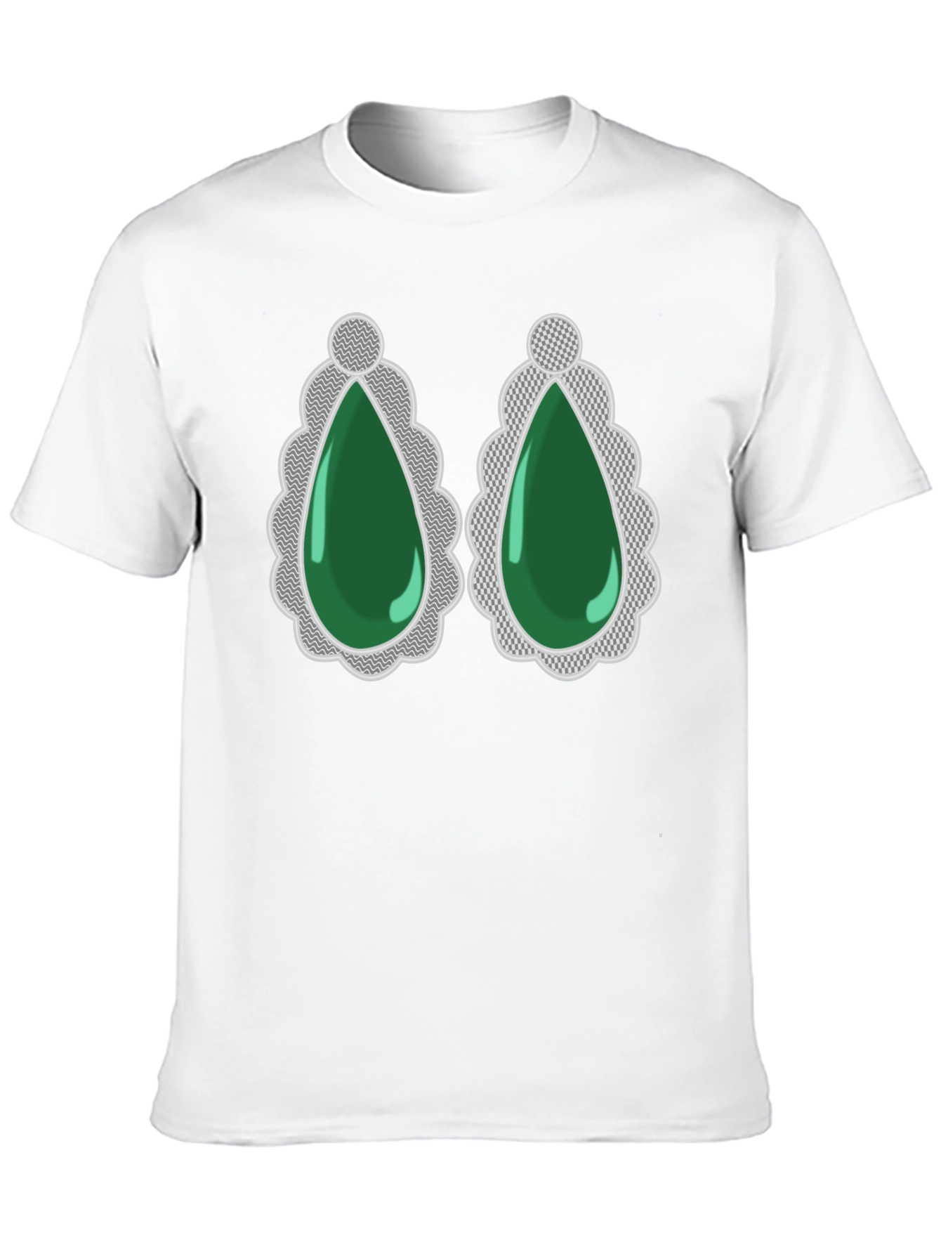 Black Emerald Gemstone Drop Earrings Graphic Tee view 10