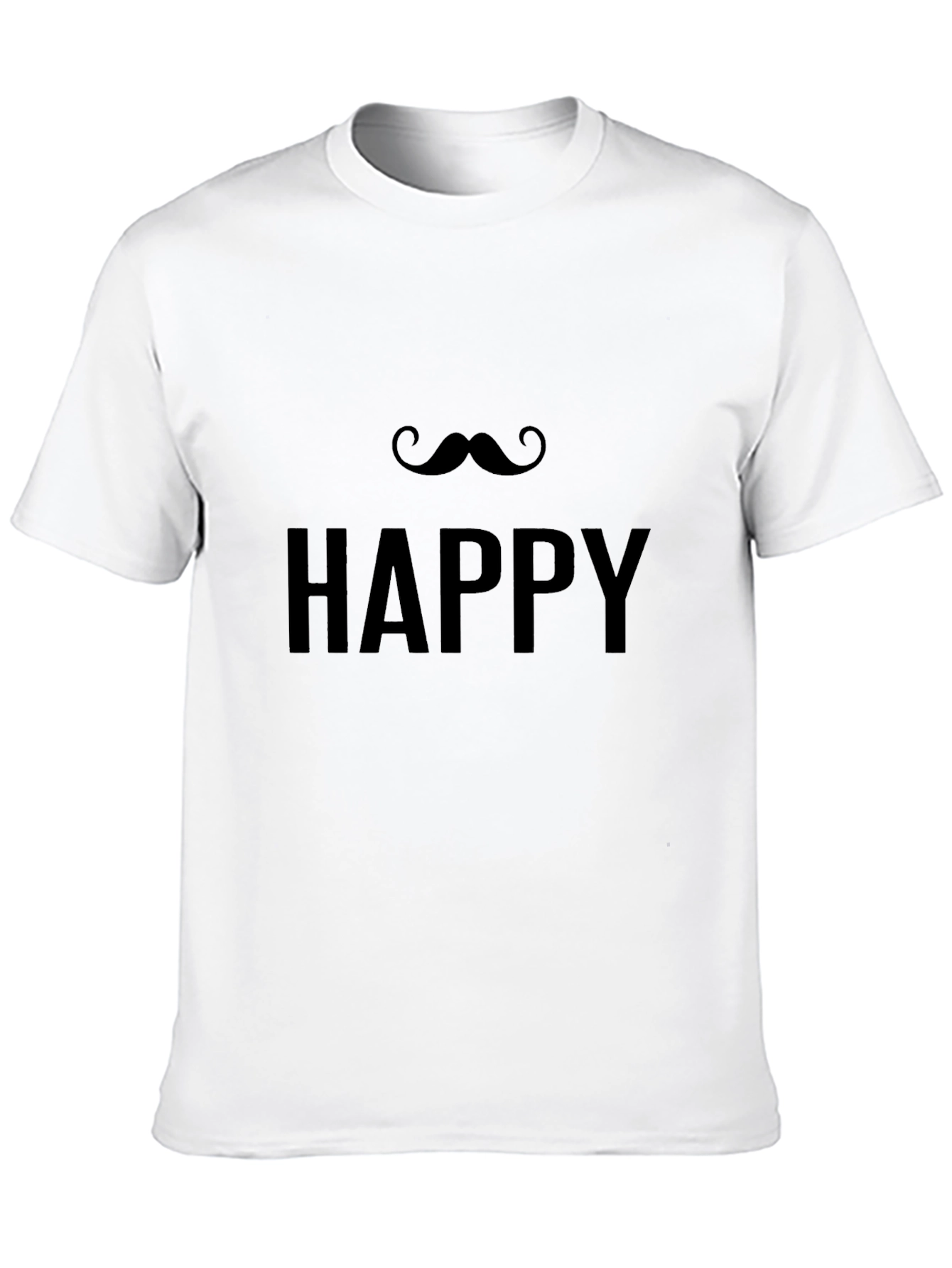 Black Happy Mustache T-Shirt - Classic Black view 10