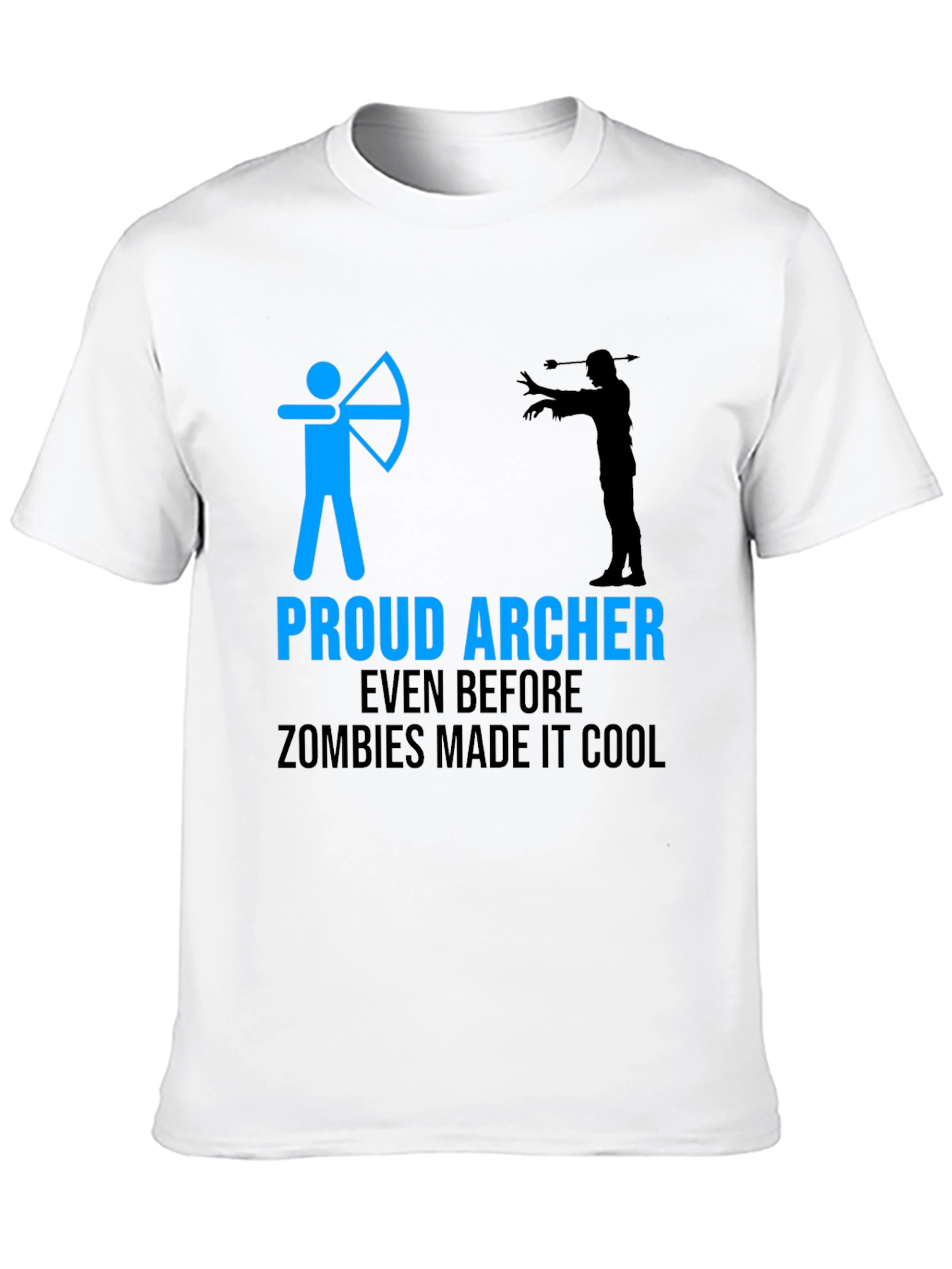 Black Proud Archer Zombie Funny T-Shirt view 10