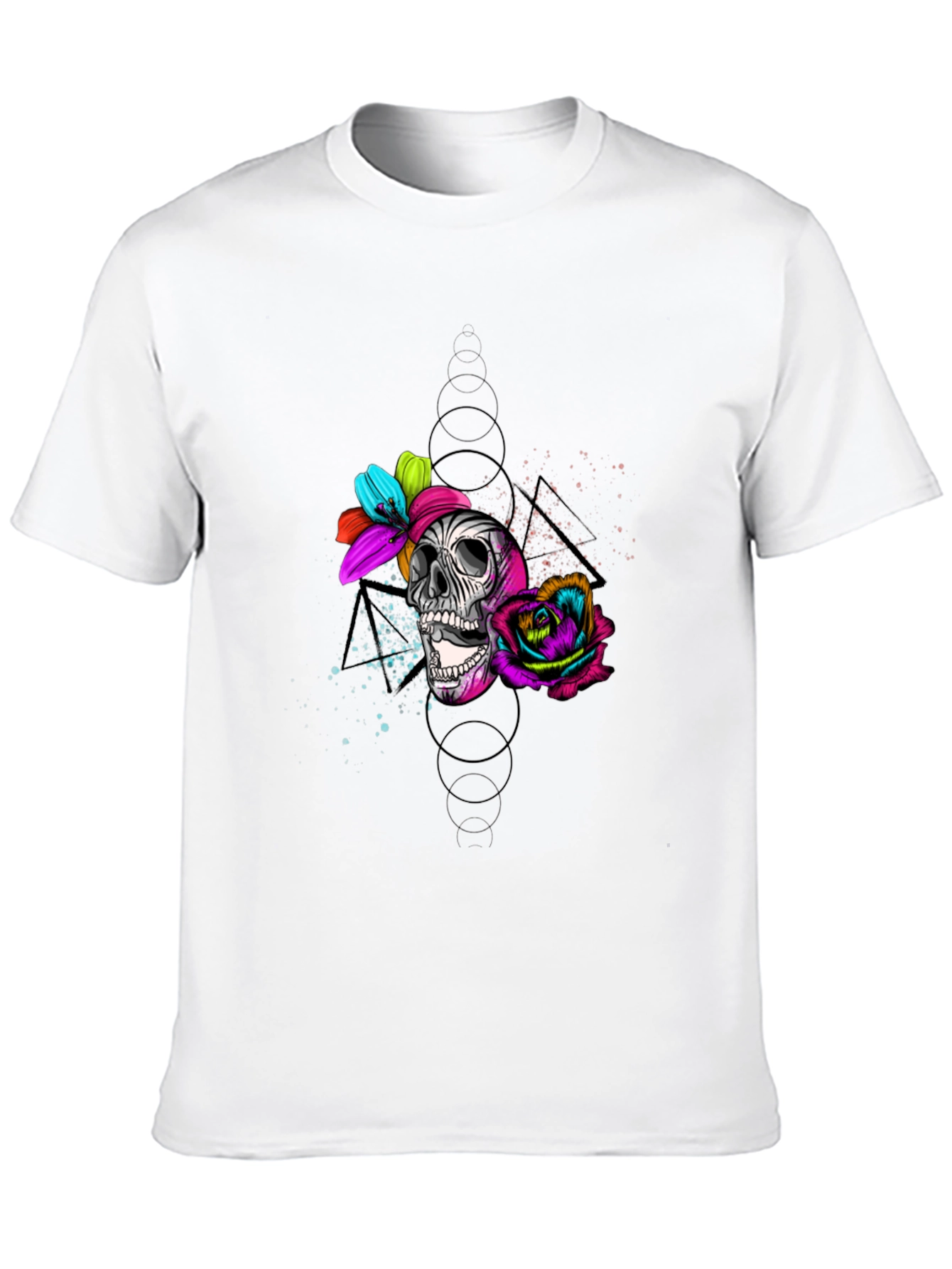 Black Skull & Roses Graphic Tee - Edgy Style view 10