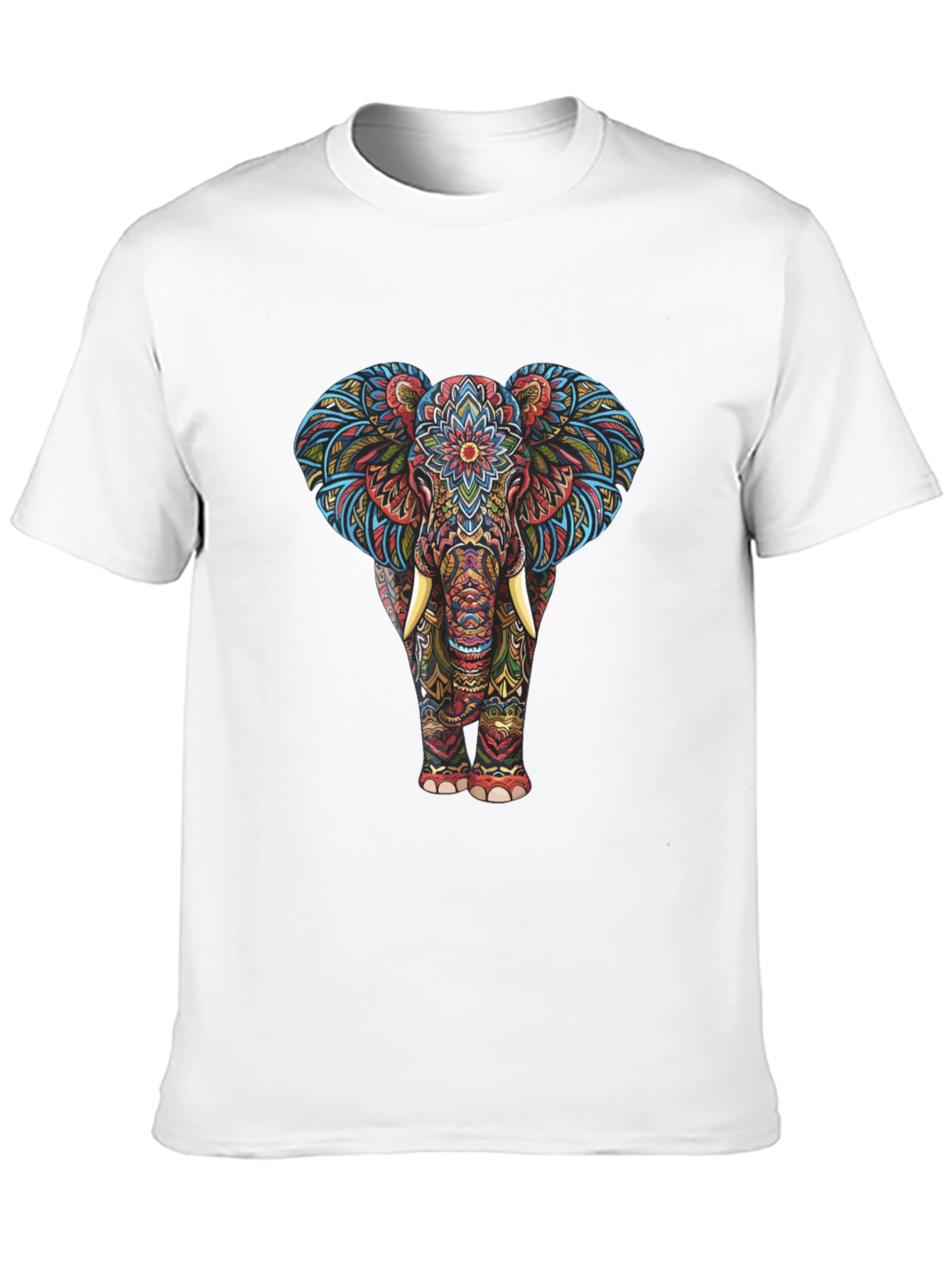 Black Elephant Mandala Graphic Tee - Black view 10