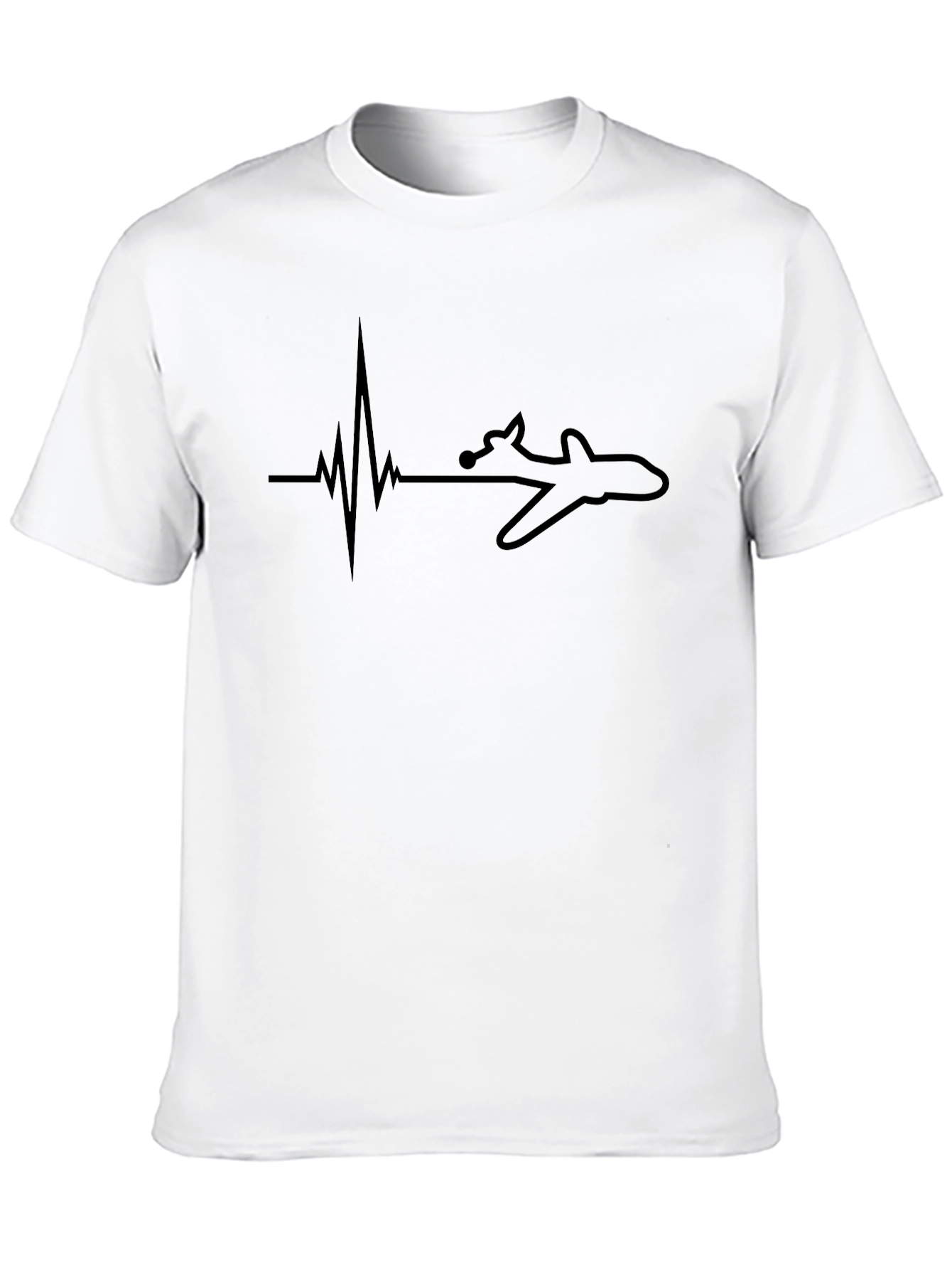 Black Pilot Heartbeat T-Shirt - Aviation Lover Tee view 10