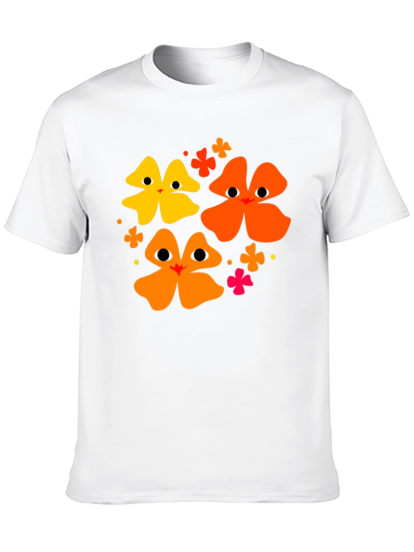 Black Floral Face Black T-Shirt view 10