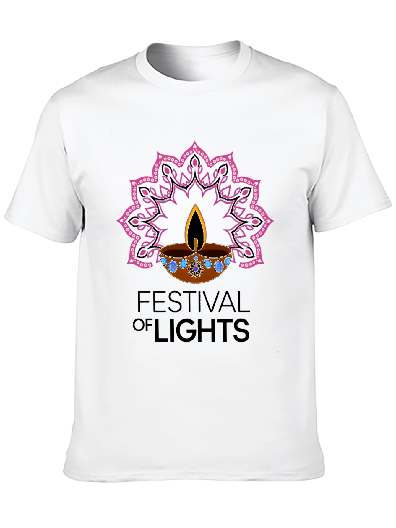 Black Festival of Lights Graphic T-Shirt view 10