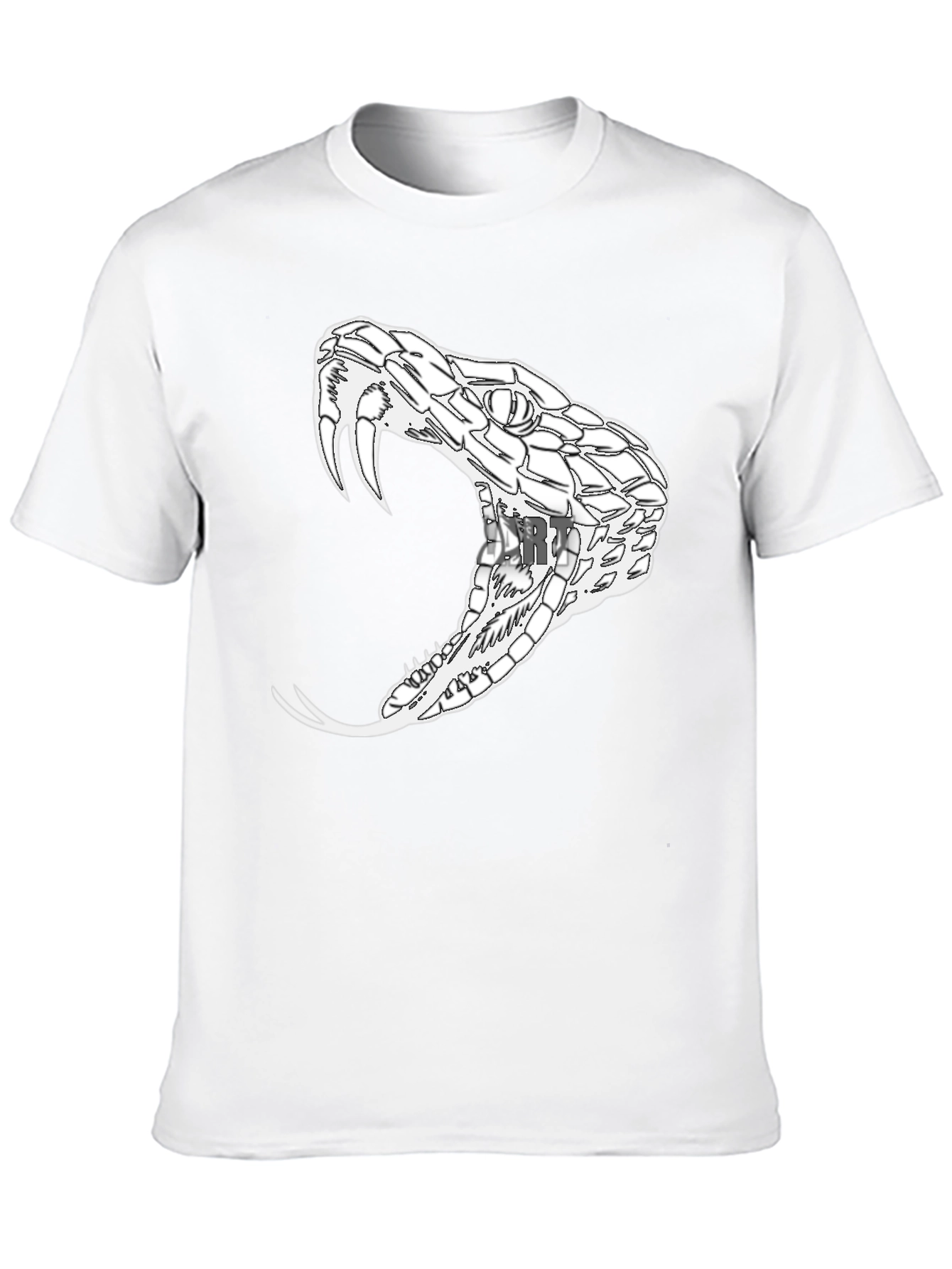 Black Men's Black T-Shirt with Snake Graphic view 10