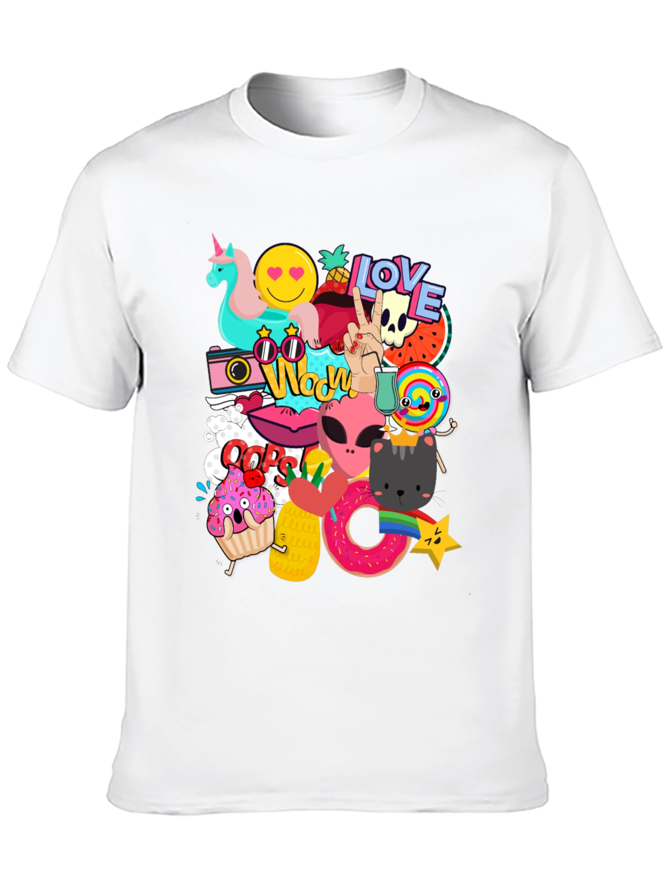 Black Fun Graphic Print Men's T-Shirt view 10