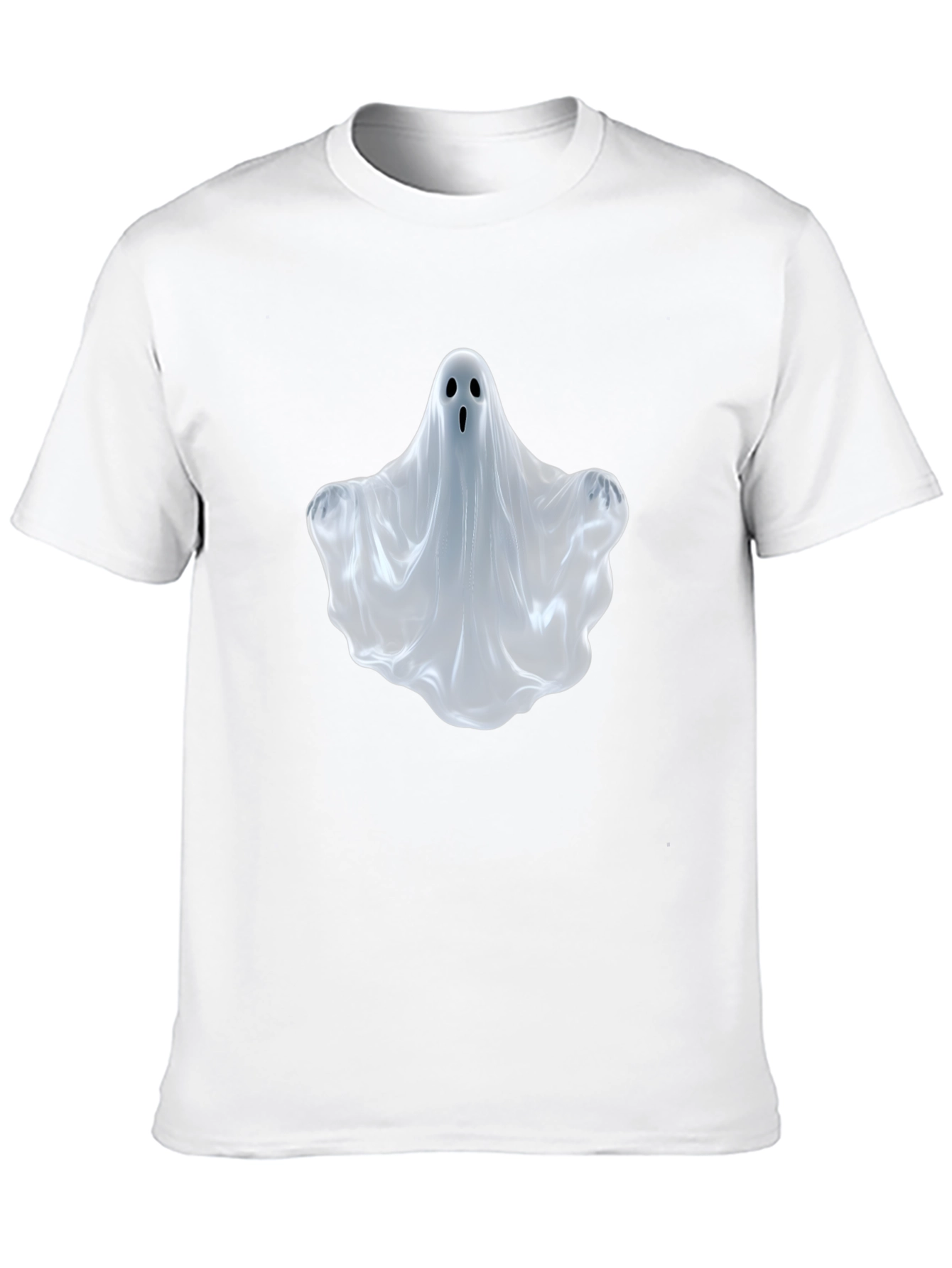 Black Spooky Ghost T-Shirt - Halloween Apparel view 10