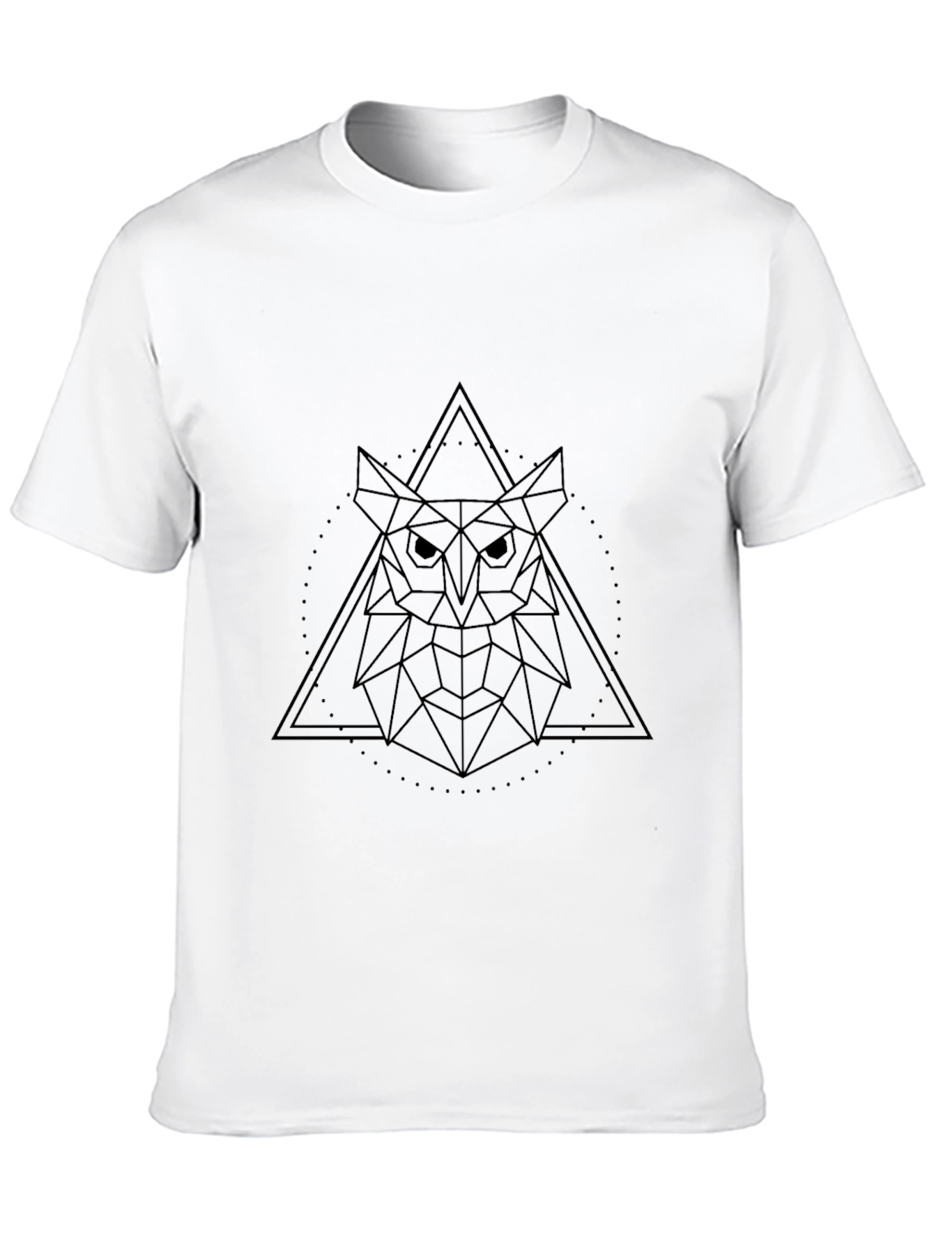 Black Geometric Owl Graphic Tee - Black view 10