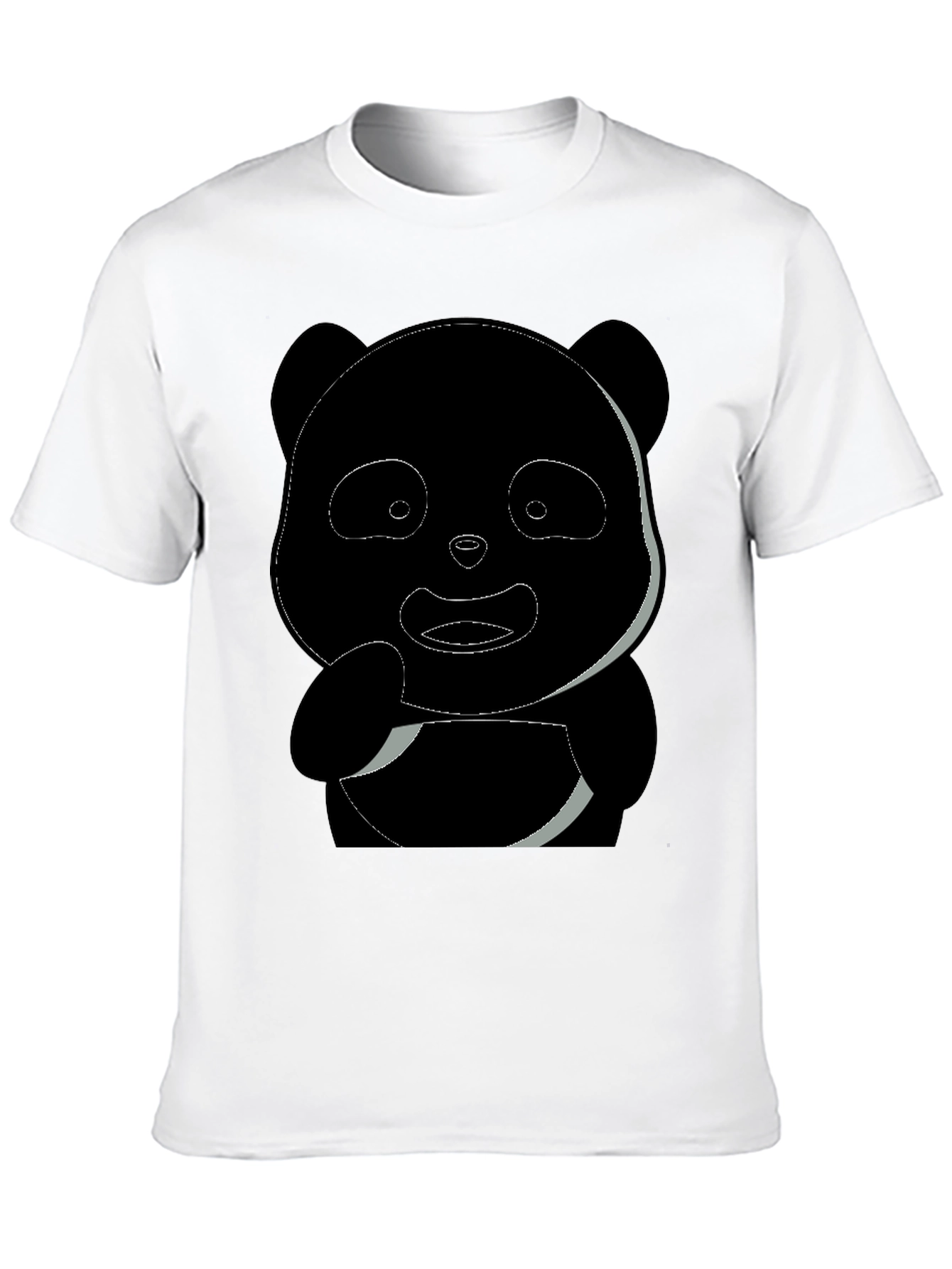 Black Panda Graphic Men's Black T-Shirt view 10