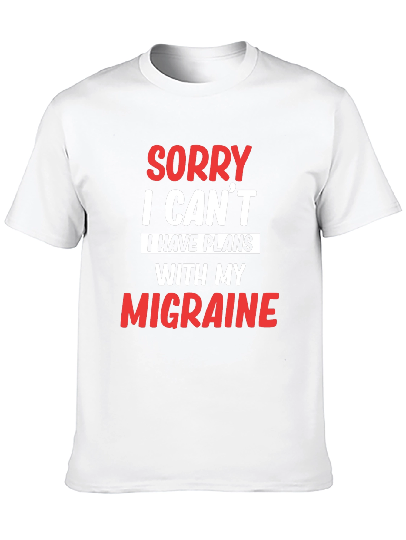 Black Sorry, I Can't Migraine T-Shirt view 10
