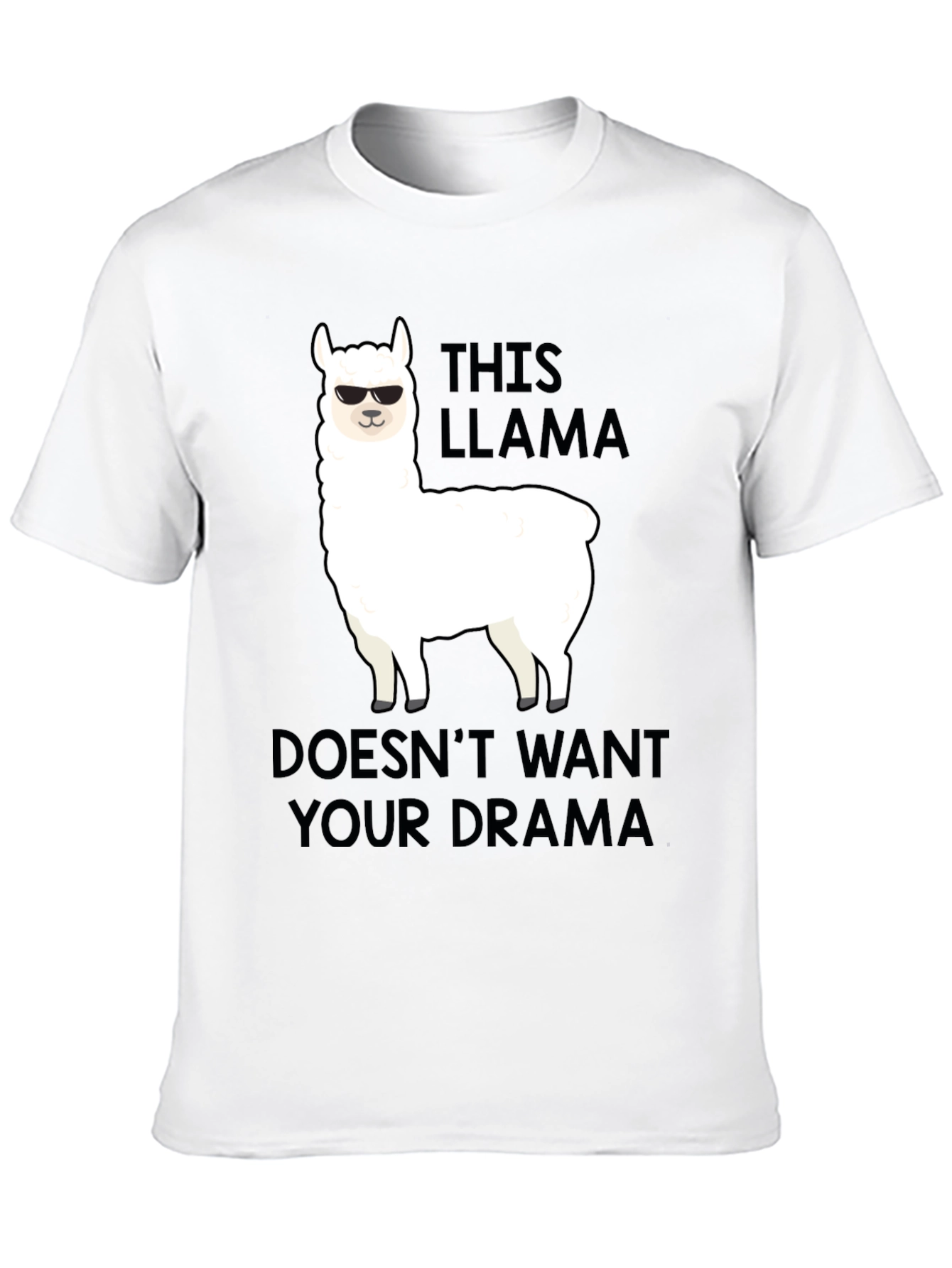 Black Llama Drama T-Shirt: Funny Graphic Tee for Men view 10