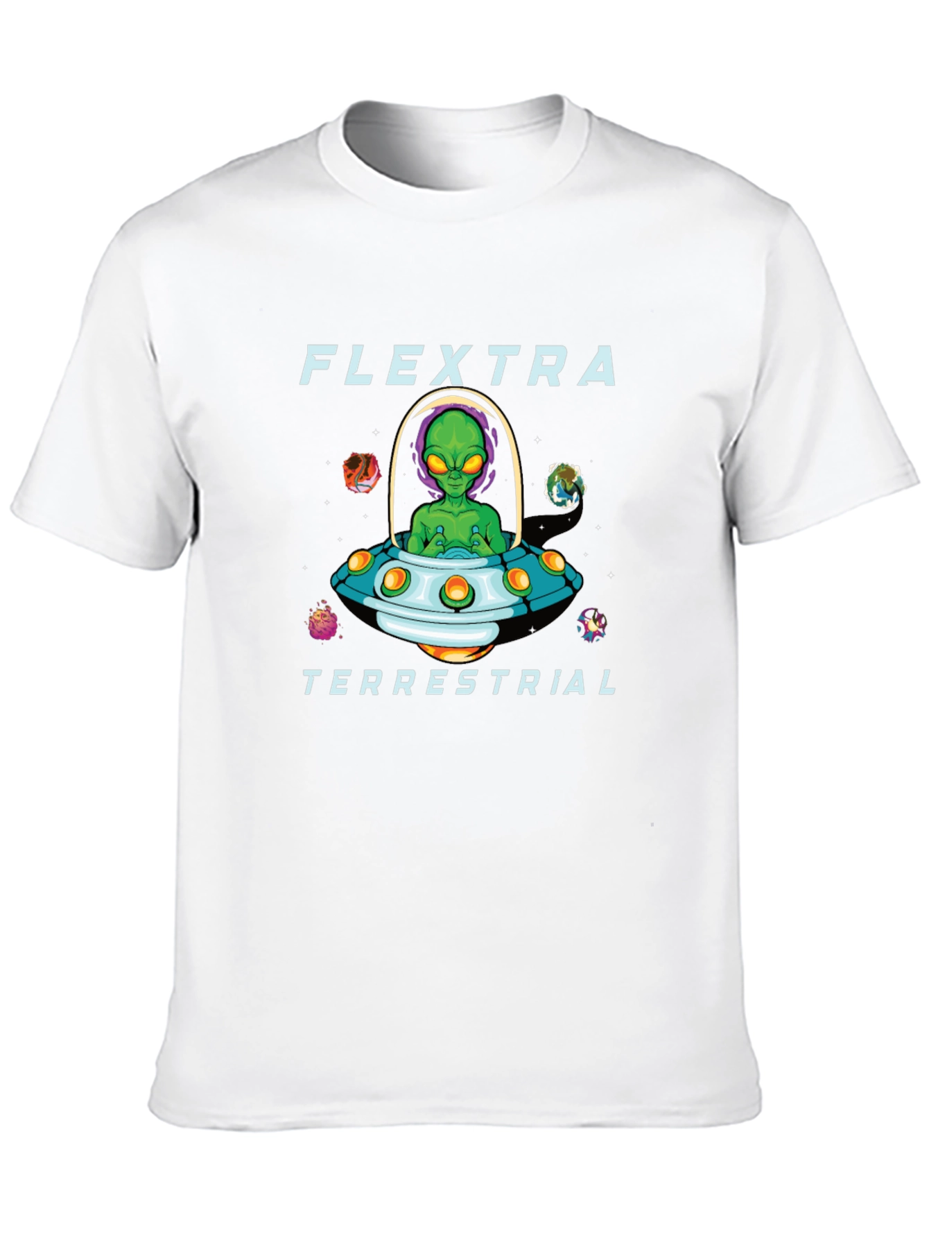 Black Flextra Terrestrial Alien Graphic T-Shirt view 10
