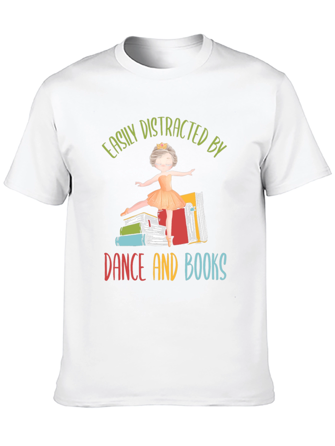 Black Easily Distracted By Dance and Books T-Shirt view 10