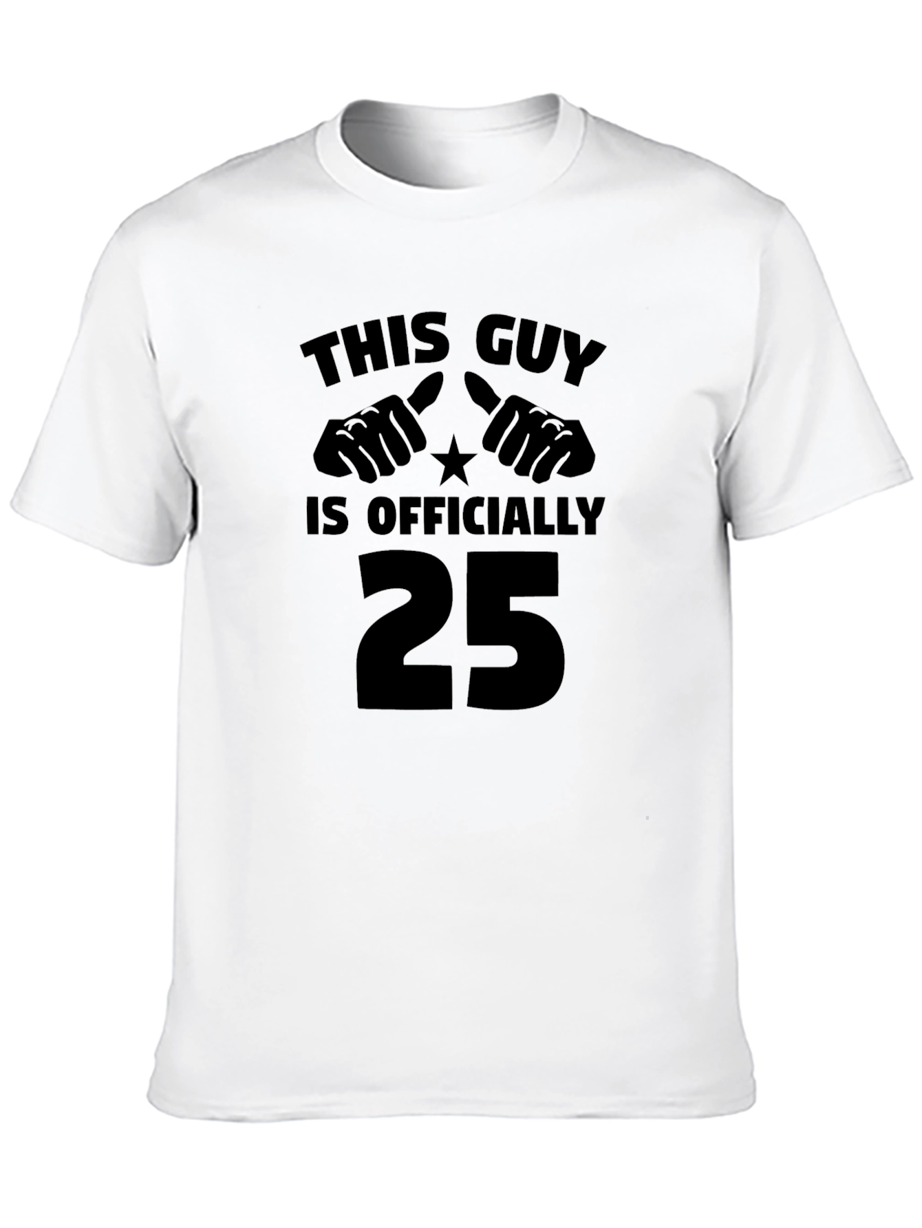 Black This Guy is Officially 25 - Birthday T-Shirt view 10