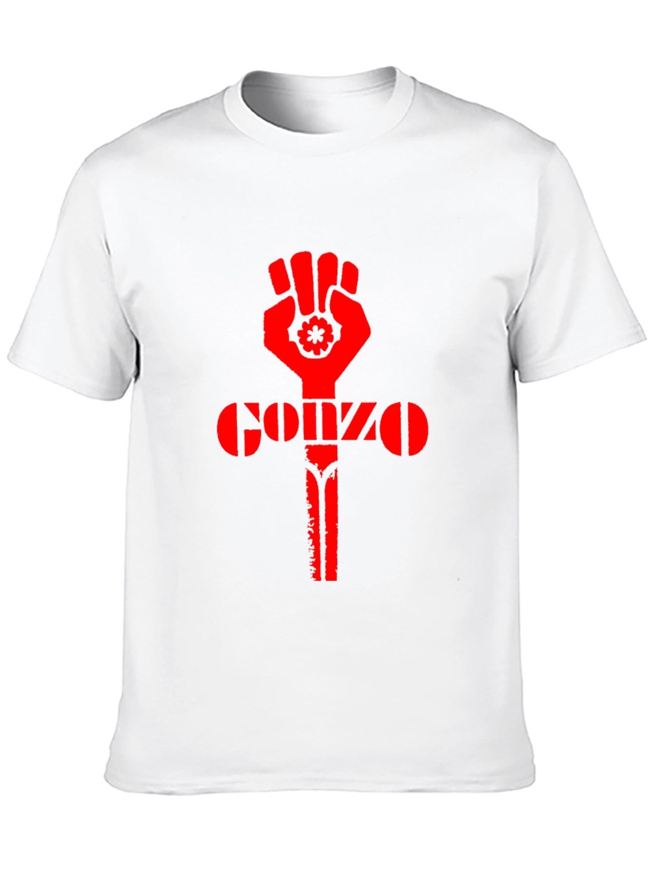 Black Gonzo Fist Black T-Shirt - Red Design view 10