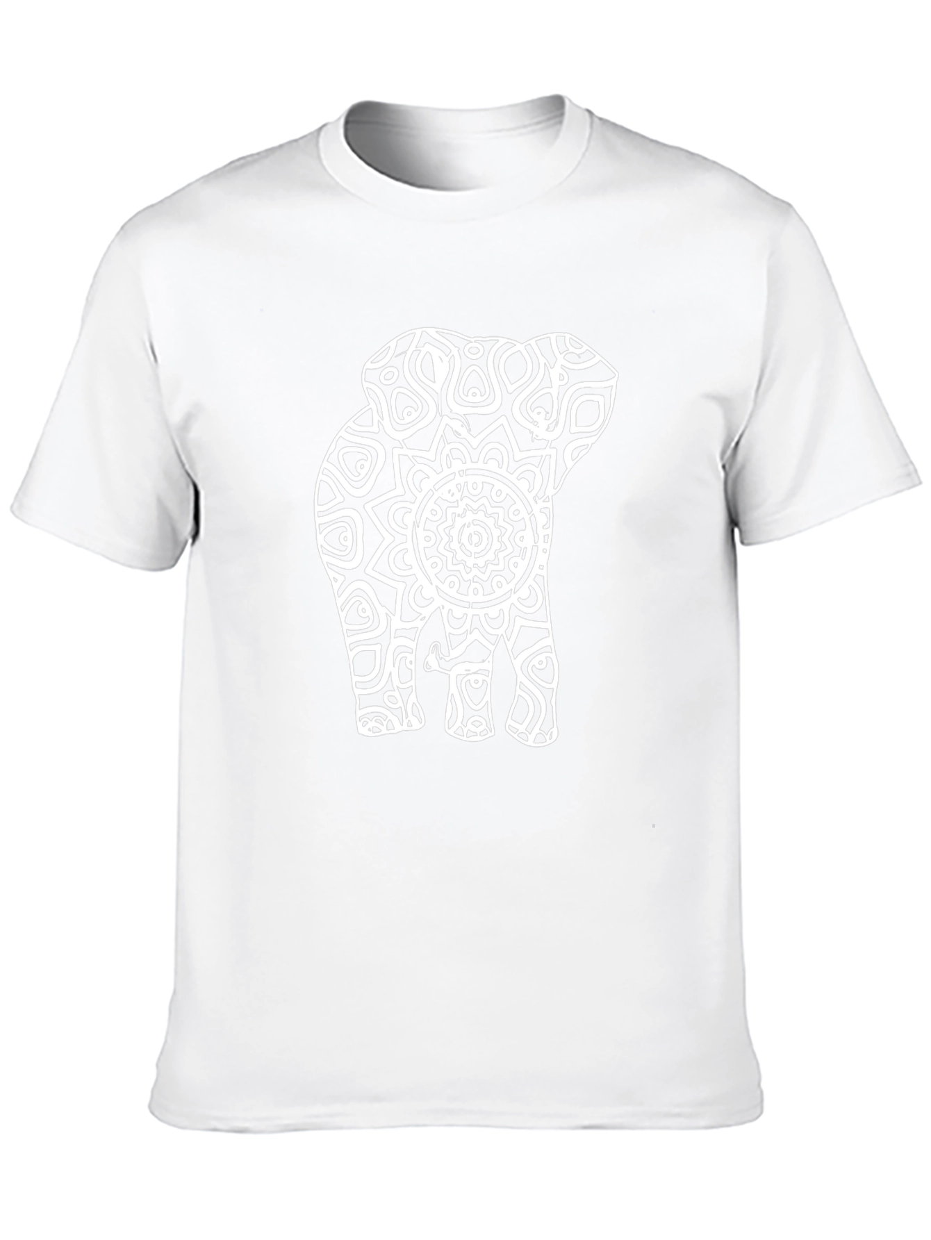 Black Elephant Mandala Graphic Black T-Shirt view 10