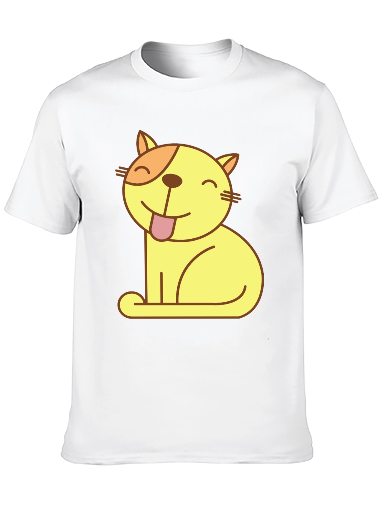 Black Cute Cartoon Cat Black T-Shirt view 10