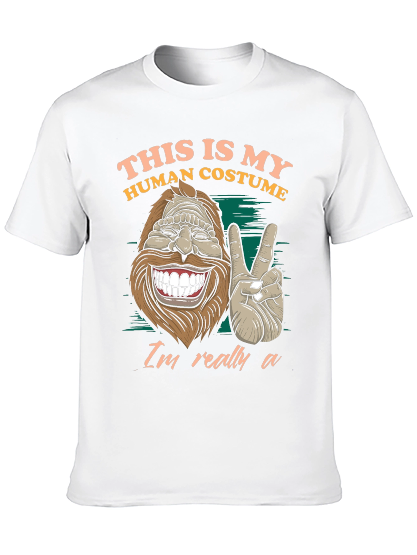 Black This Is My Human Costume Funny Bigfoot T-Shirt view 10