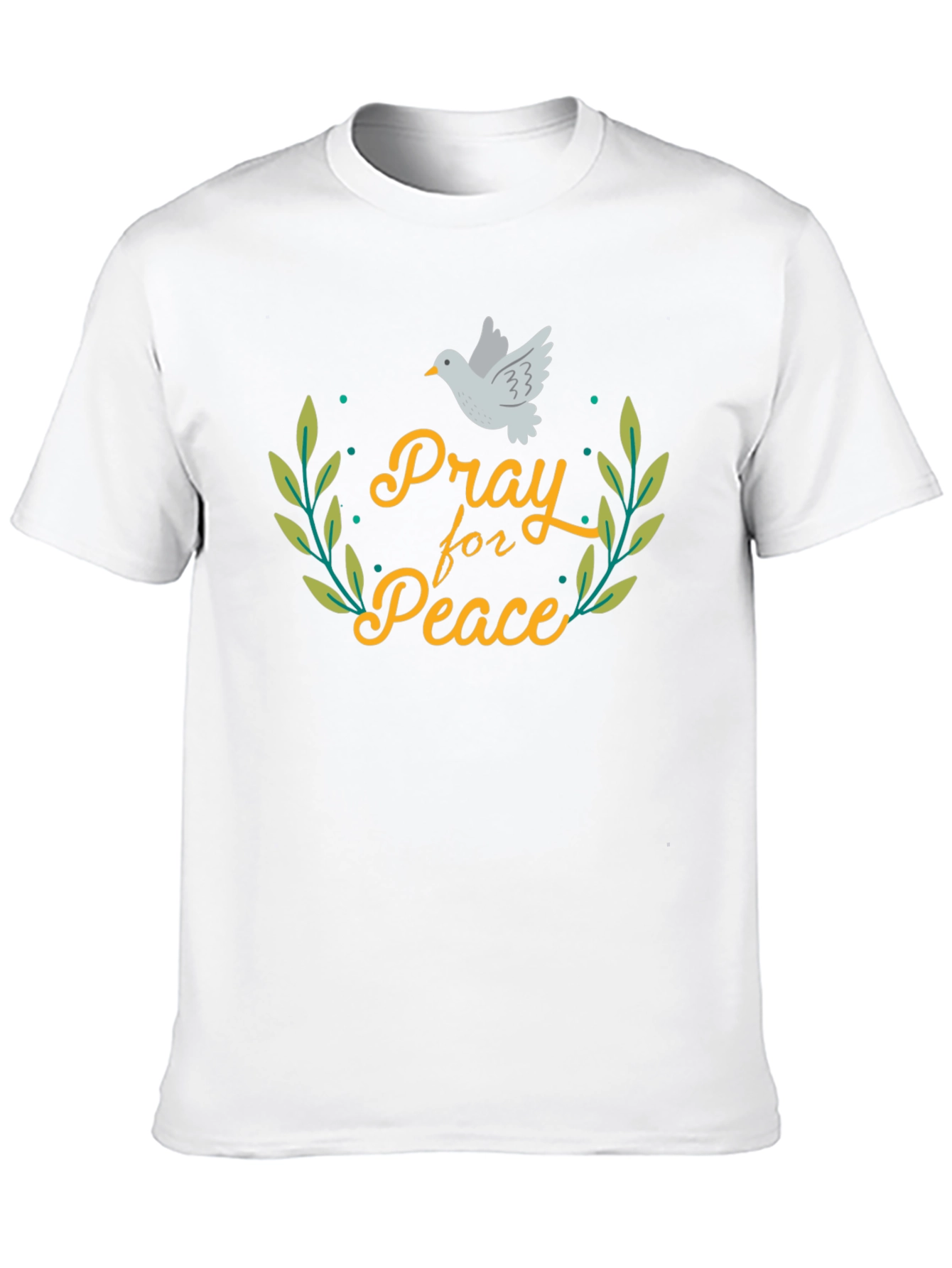 Black Pray for Peace Dove T-Shirt - Black view 10