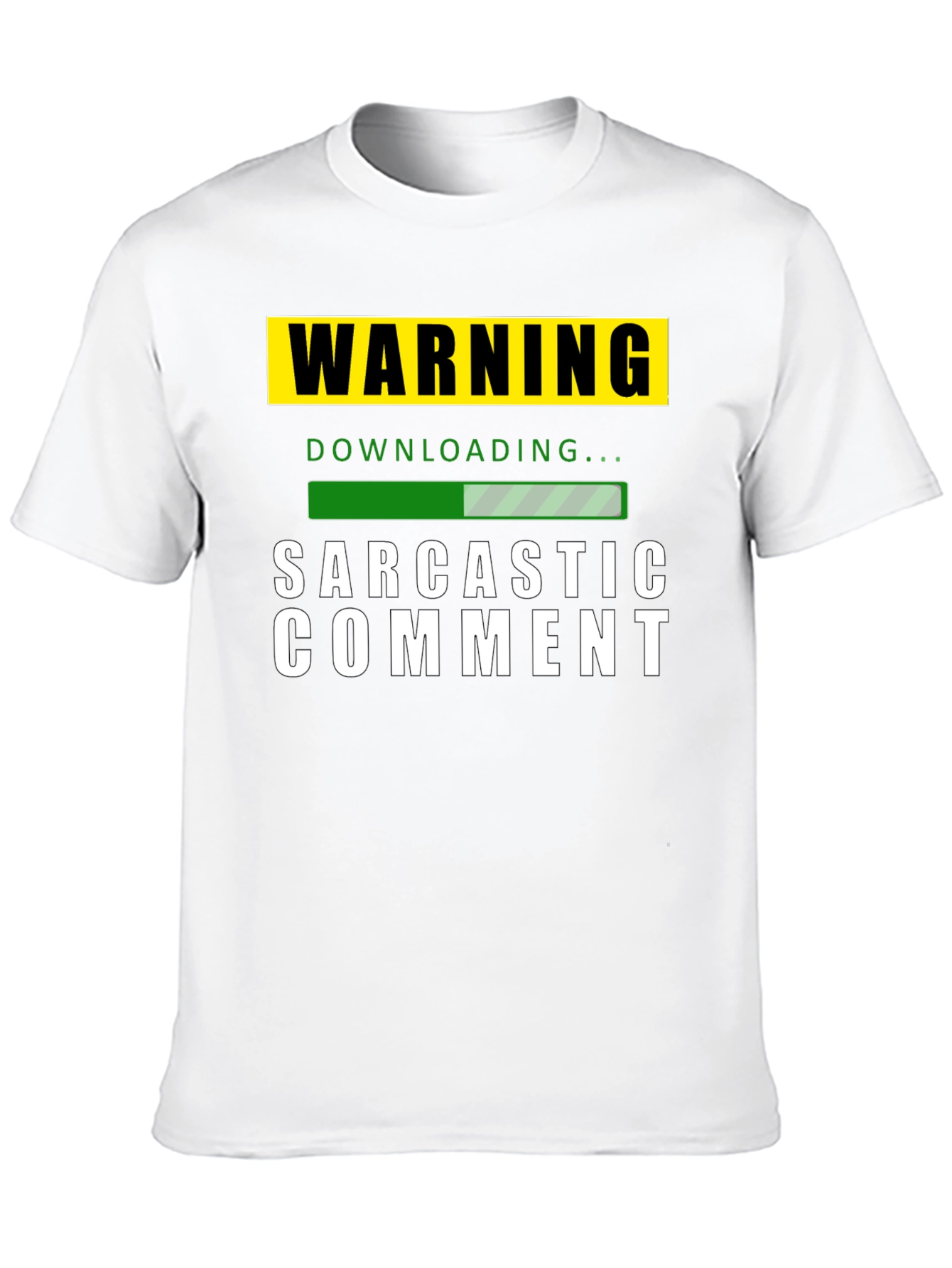 Black Warning: Sarcastic Comment Downloading T-Shirt view 10