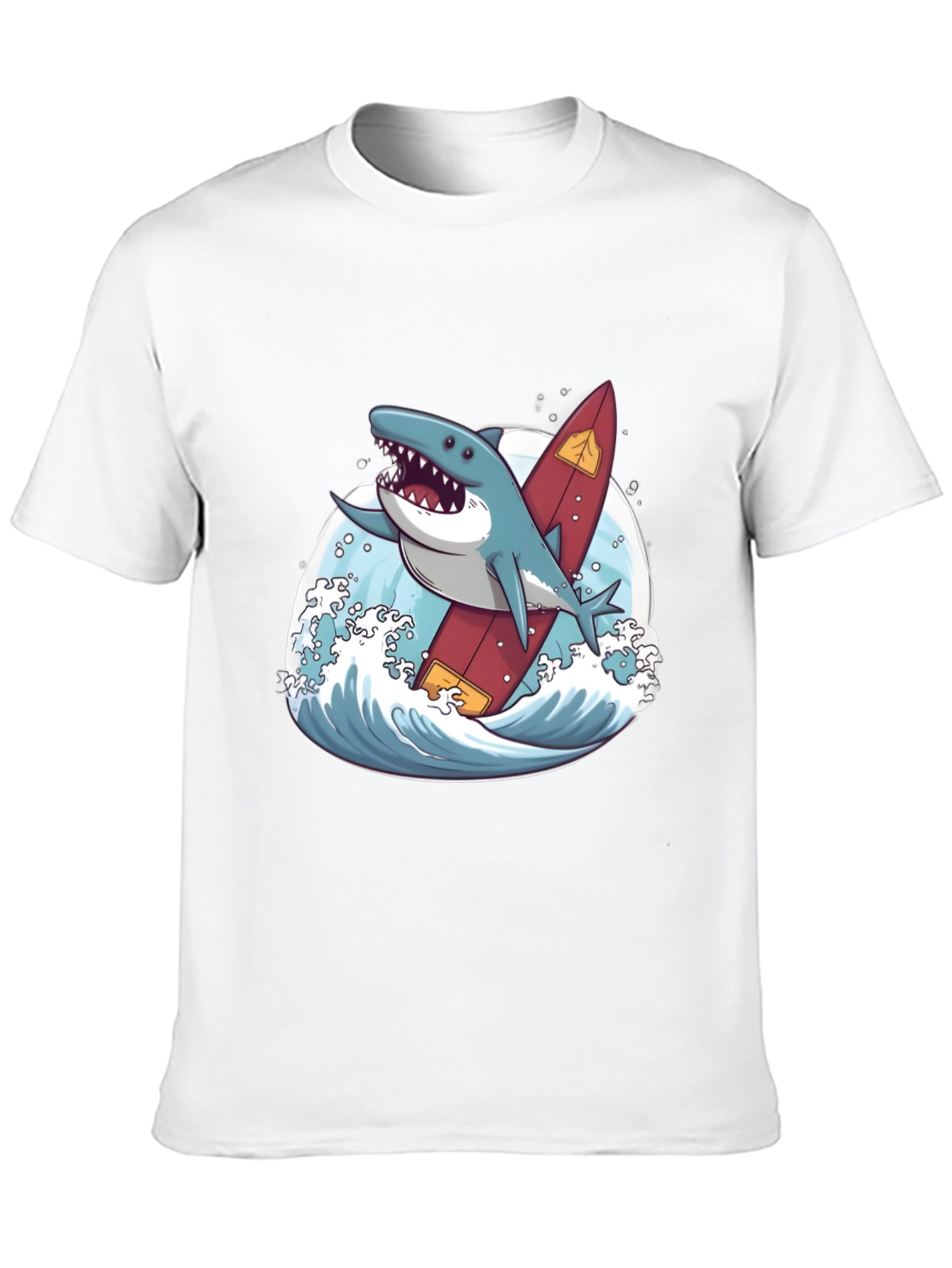 Black Shark Surfer T-Shirt - Fun Graphic Tee view 10