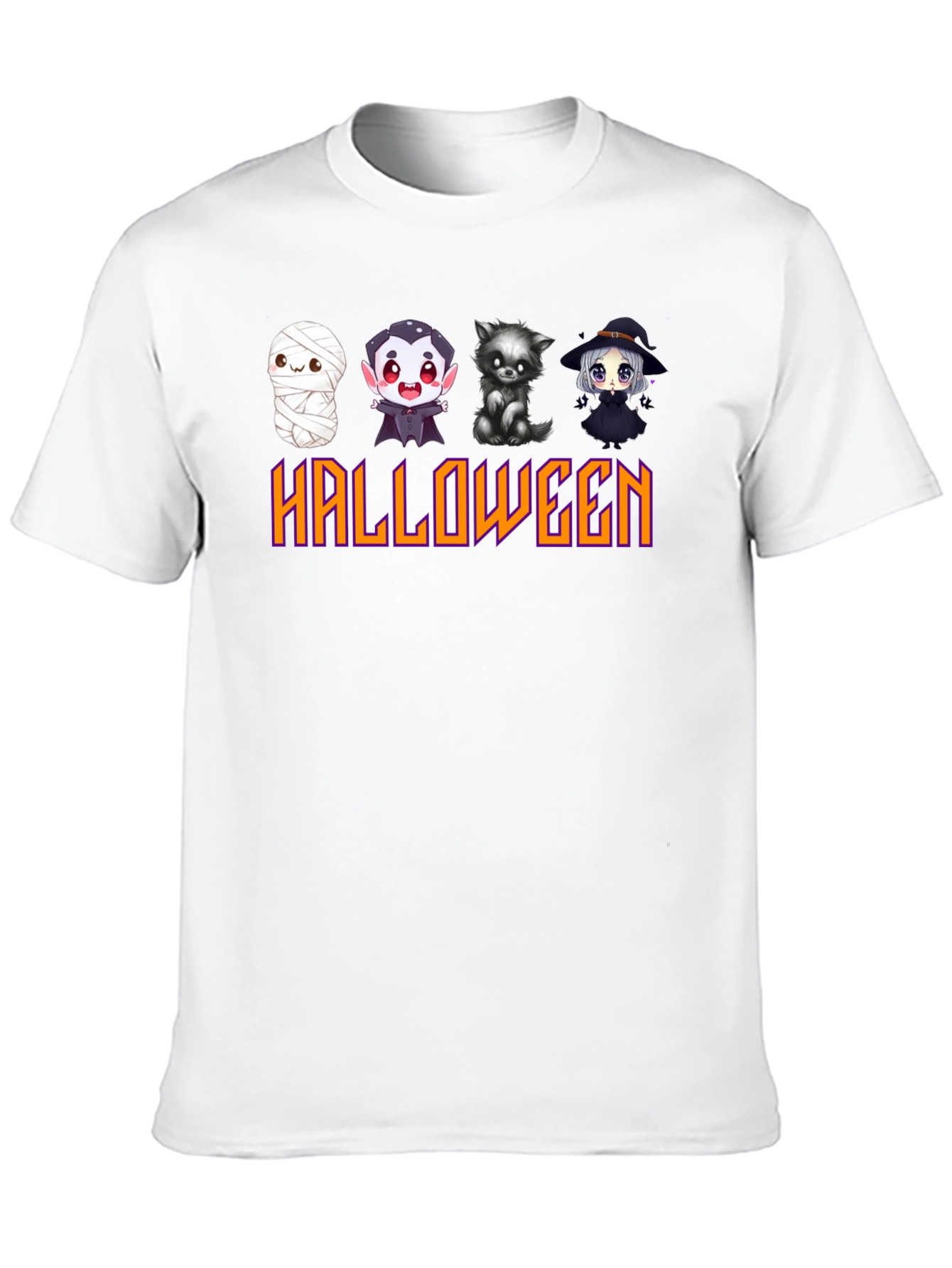 Black Halloween Cartoon Character T-Shirt view 10