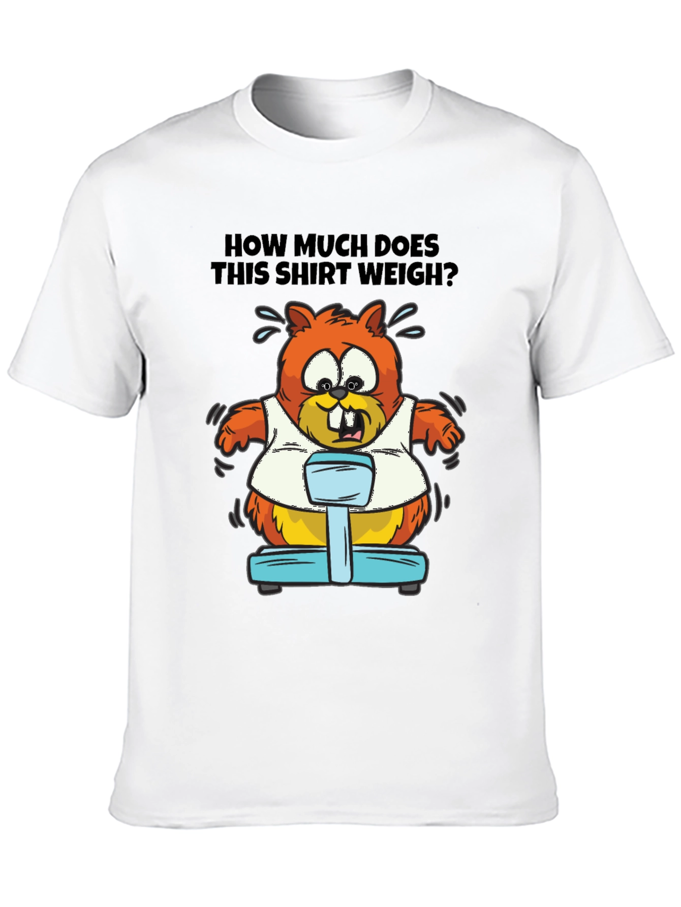 Black Humorous Beaver Weight T-Shirt view 10