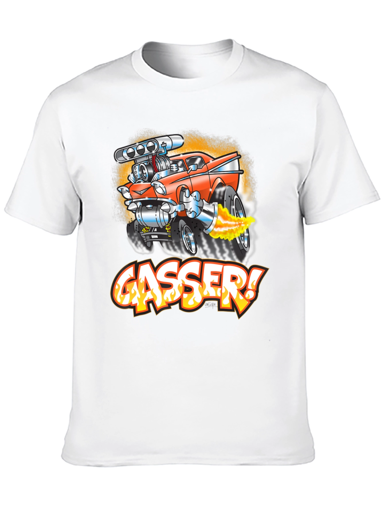 Black Gasser Cartoon Car Graphic T-Shirt view 10