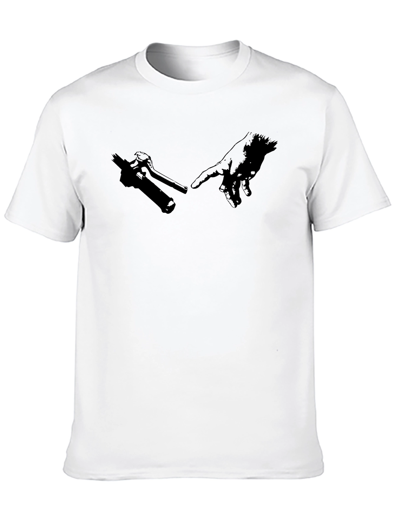 Black Creation of Biker T-Shirt - Black Graphic Tee view 10