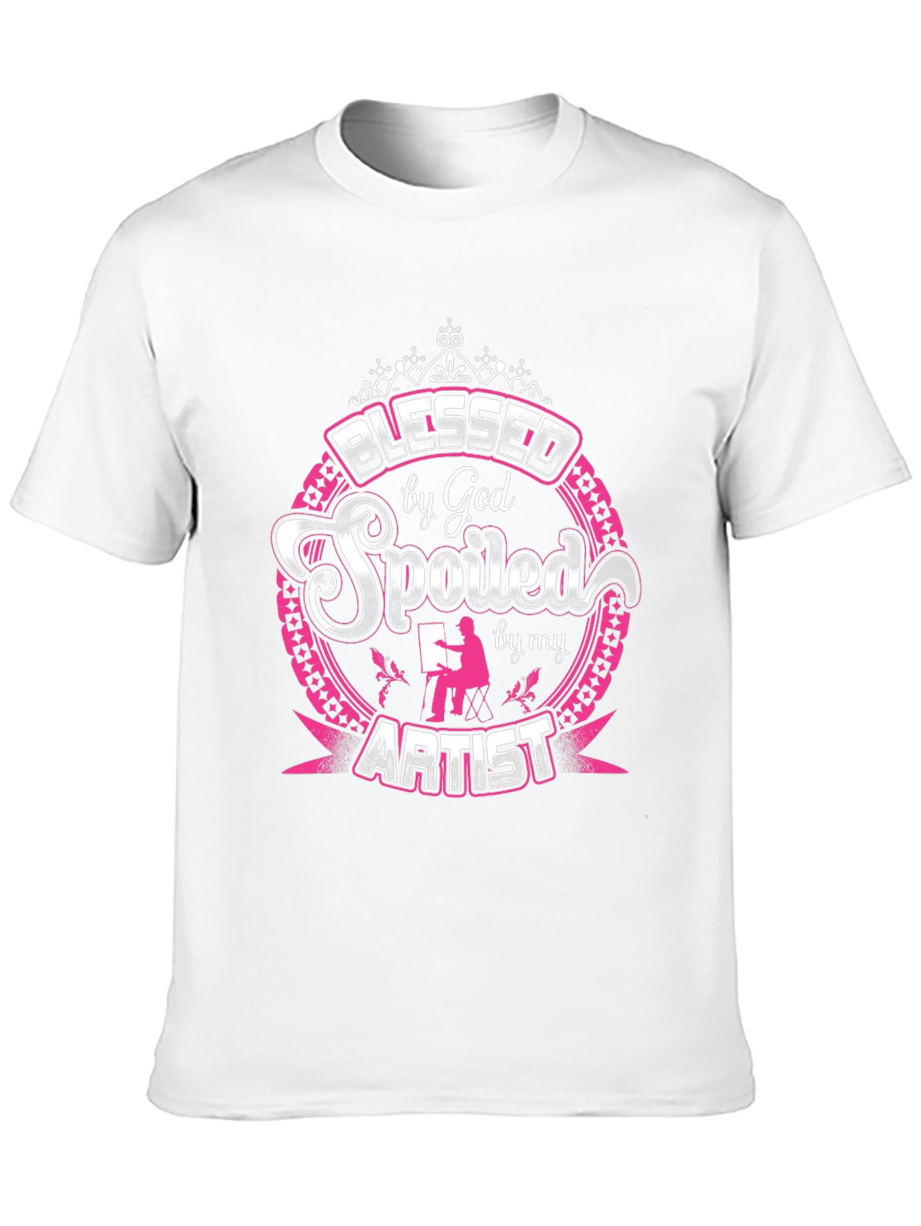 Black Blessed by God Artist T-Shirt - Unique Gift view 10