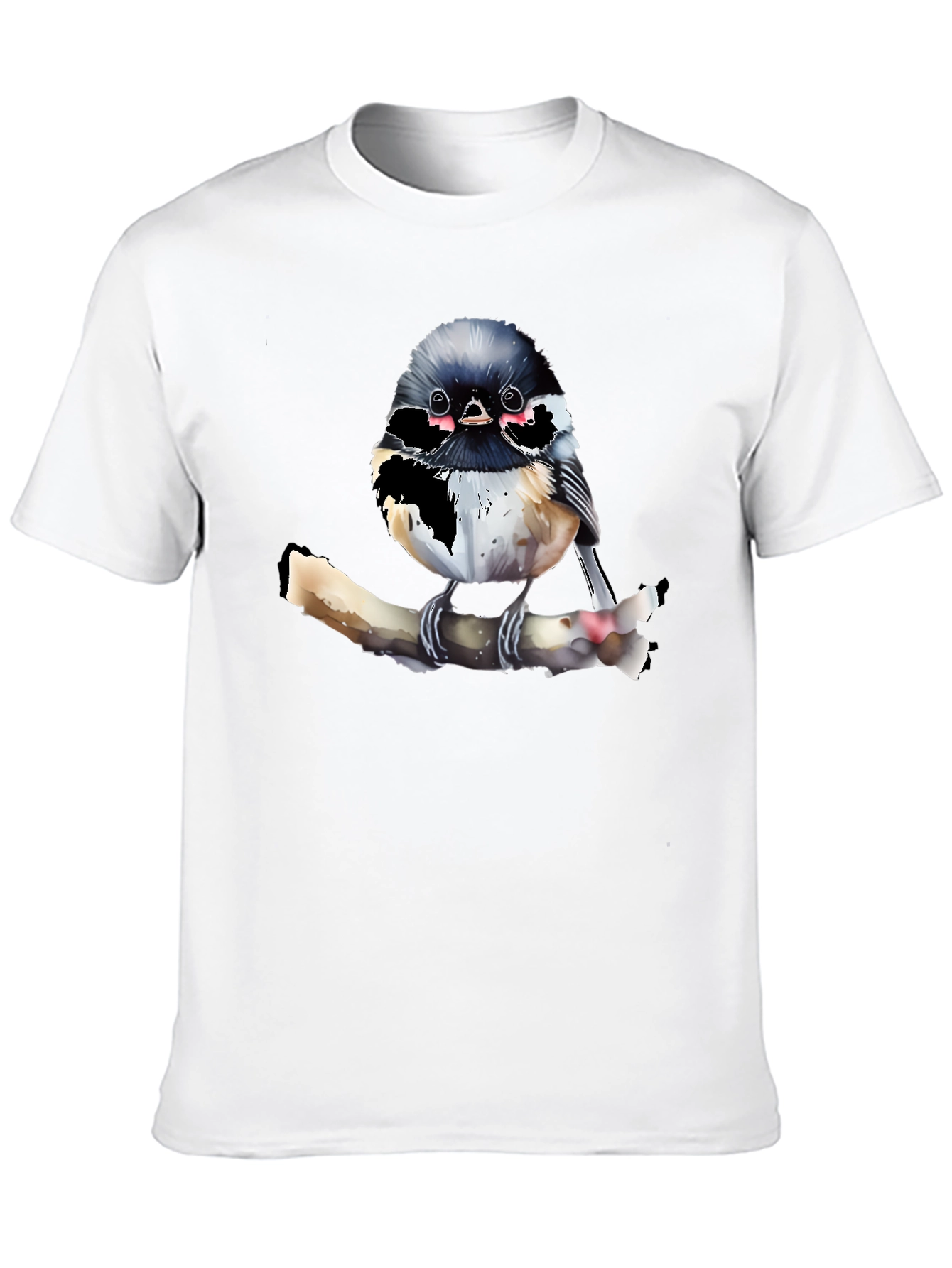 Black Chickadee Bird Graphic T-Shirt view 10