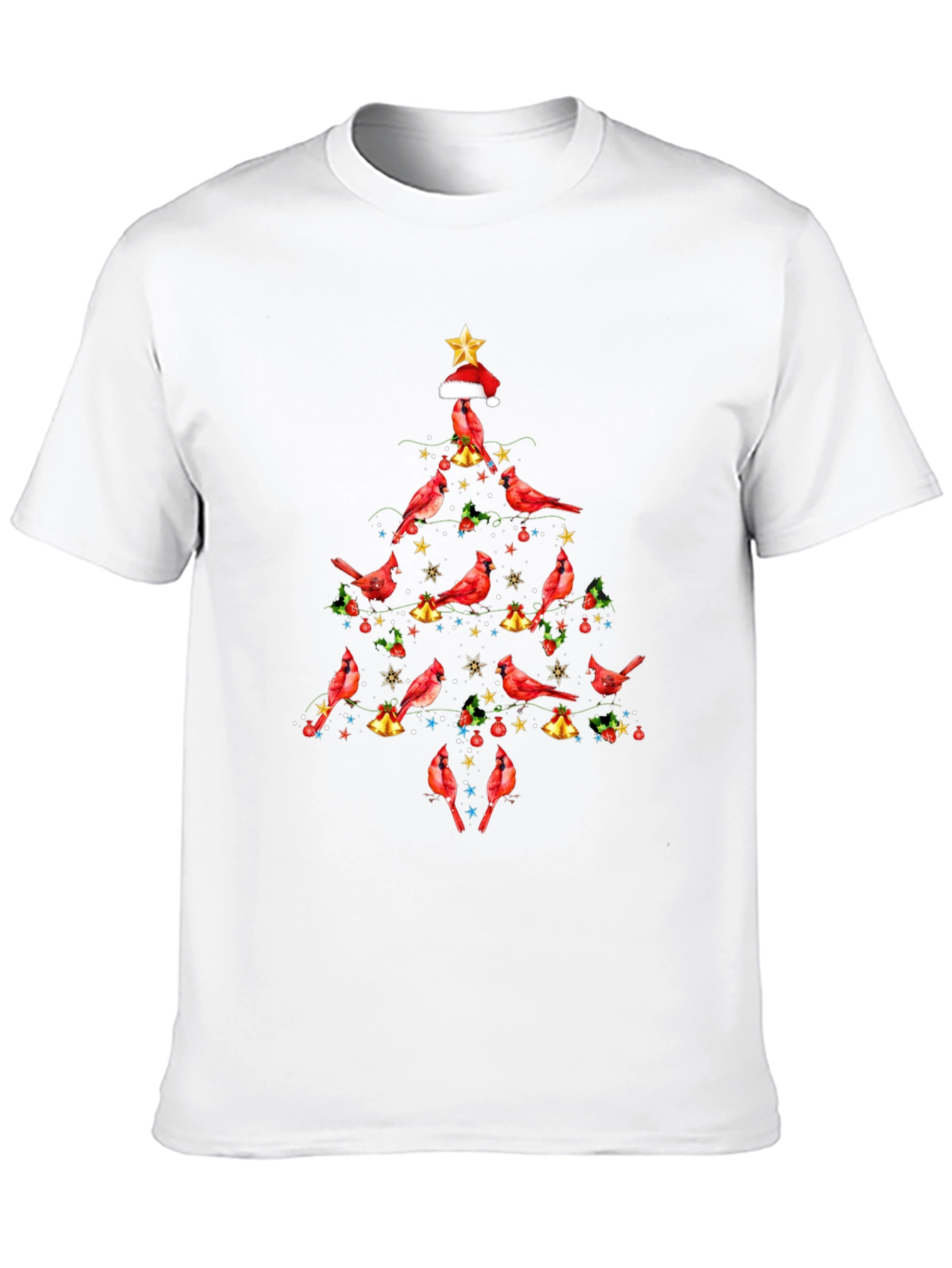 Black Cardinal Christmas Tree Graphic Tee view 10