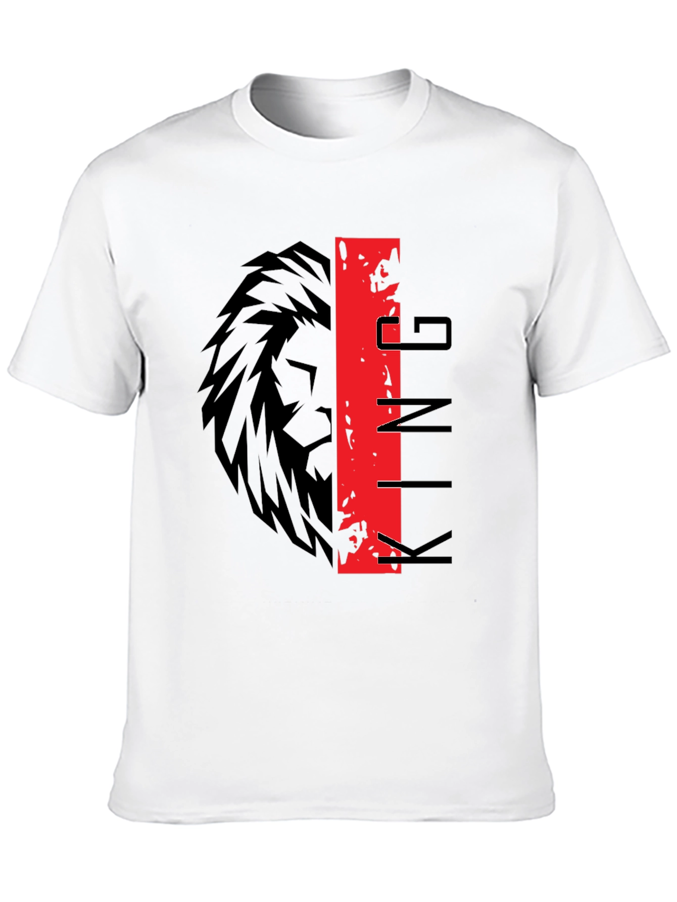 Black King Lion Graphic Print Black T-Shirt view 10