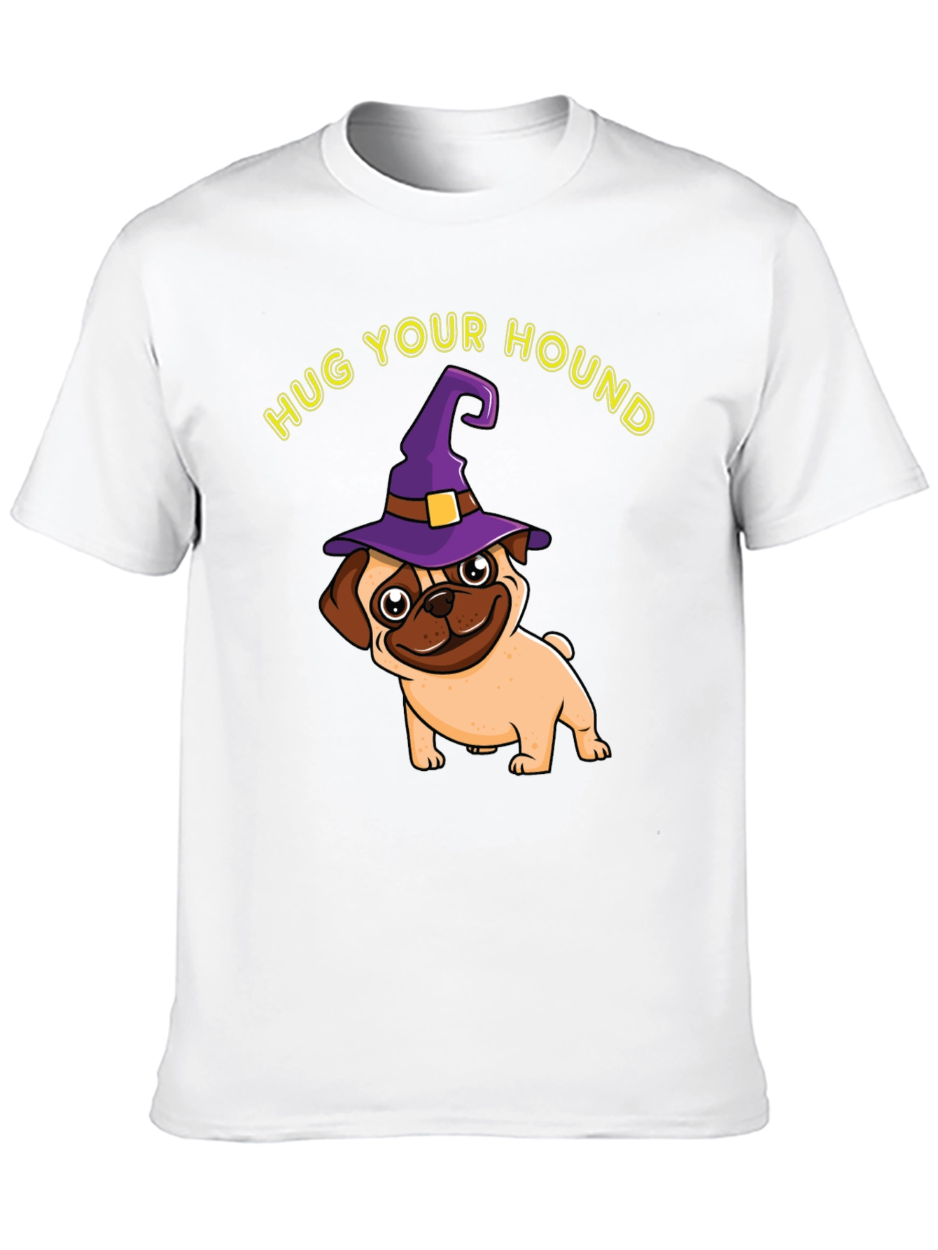 Black Hug Your Hound Pug Halloween T-Shirt view 10