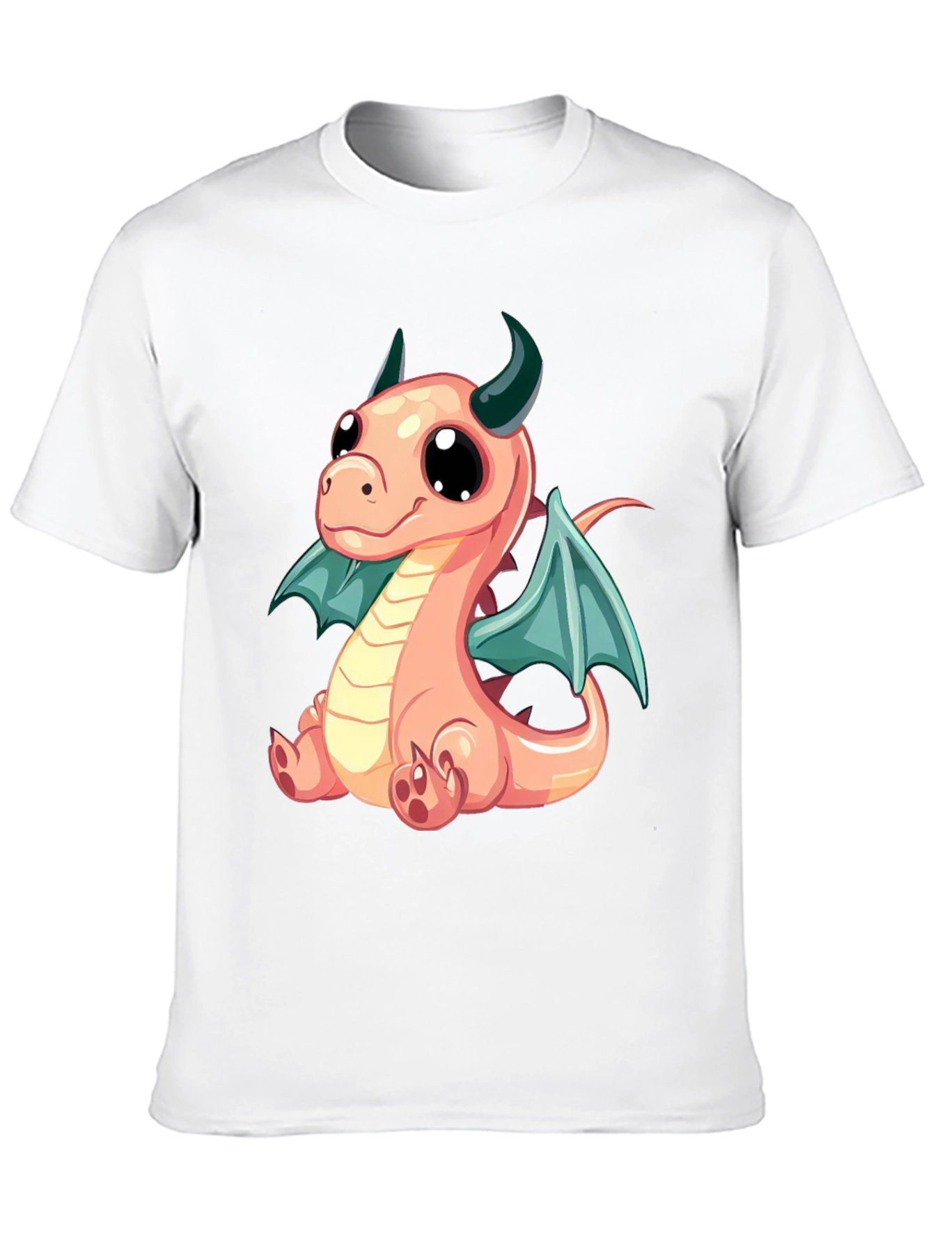 Black Cute Cartoon Dragon Graphic Tee - Black view 10