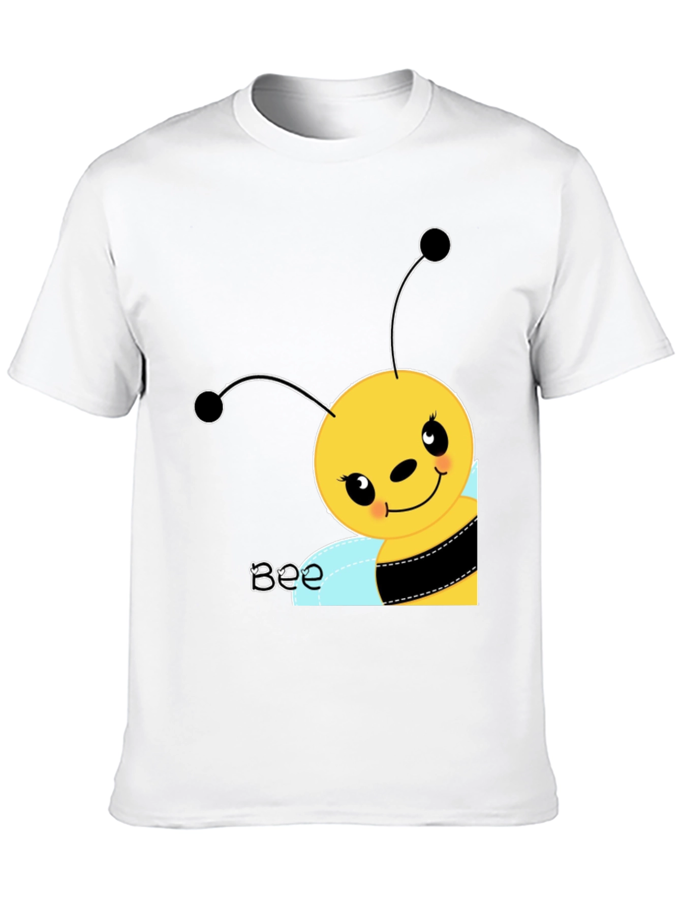 Black Cute Cartoon Bee Graphic Tee view 10