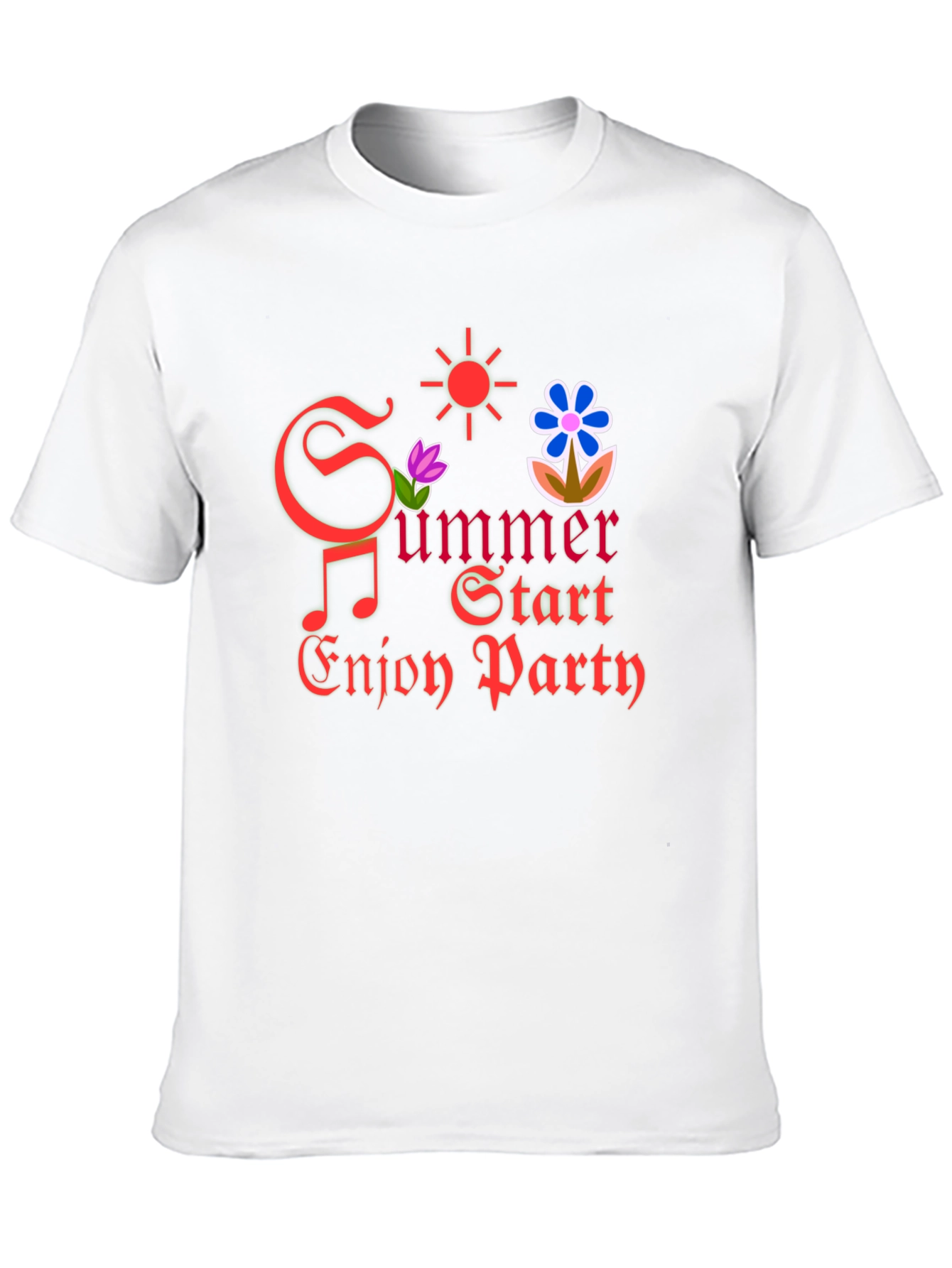 Black Summer Party Graphic Tee - Black Cotton T-Shirt view 10