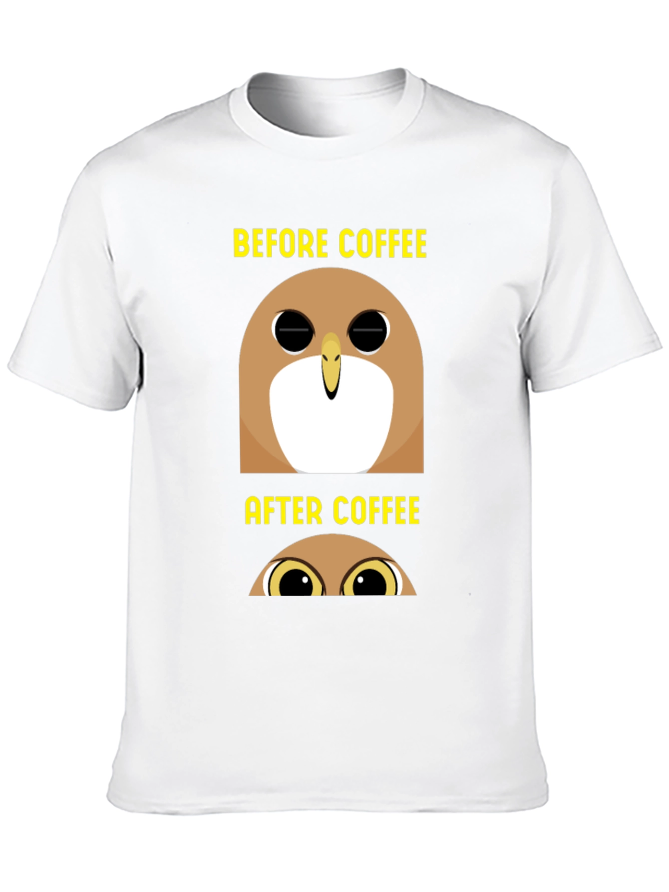 Black Before & After Coffee Owl T-Shirt - Black view 10