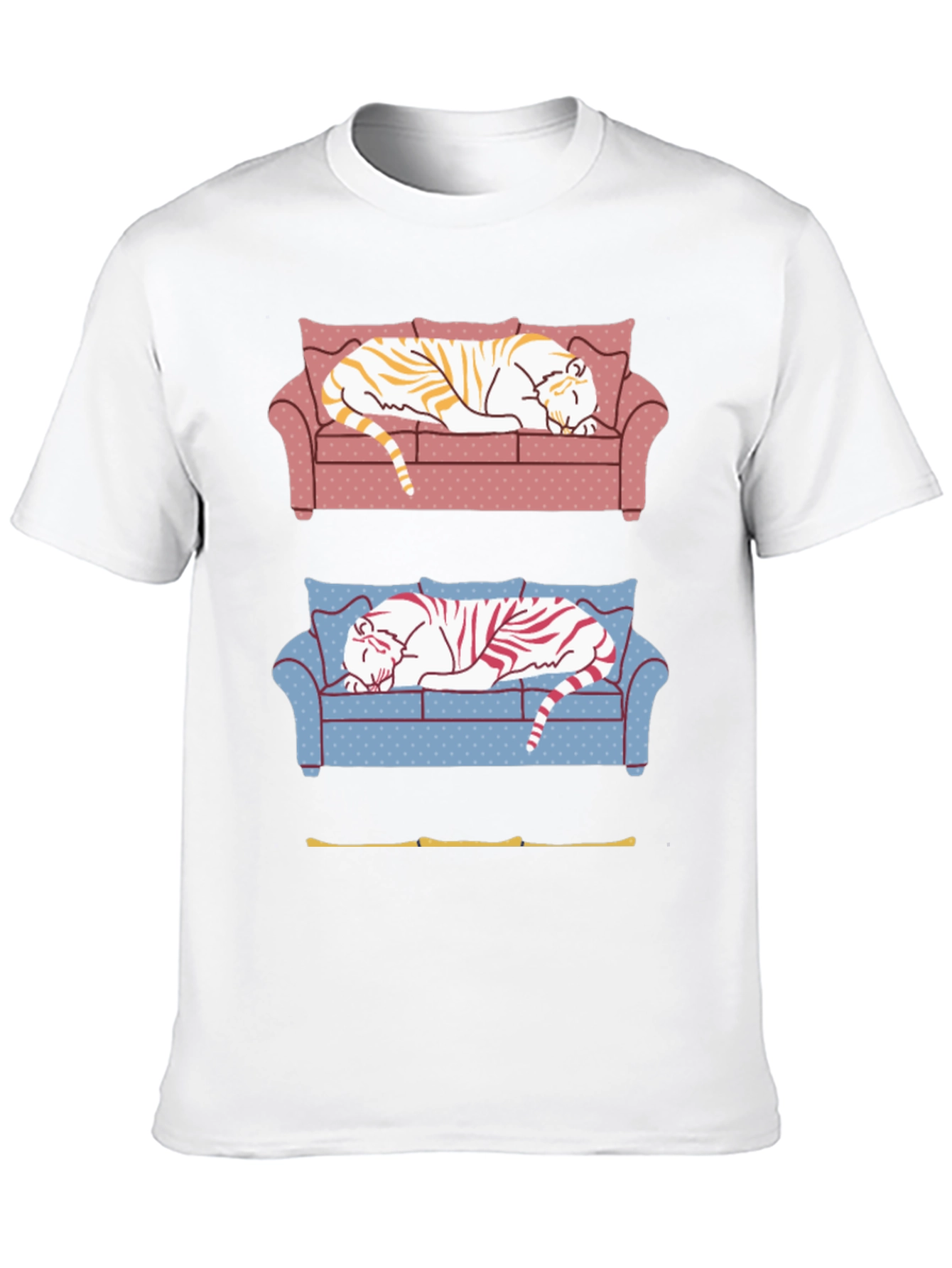 Black Tiger on Couch Graphic T-Shirt view 10