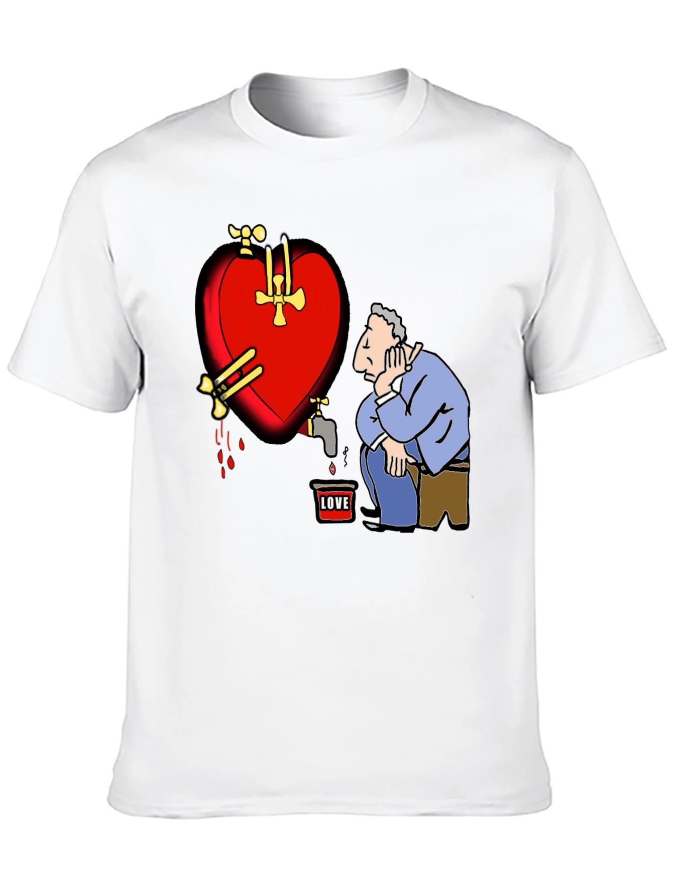 Black Sad Heart T-Shirt - Graphic Novelty Tee view 10