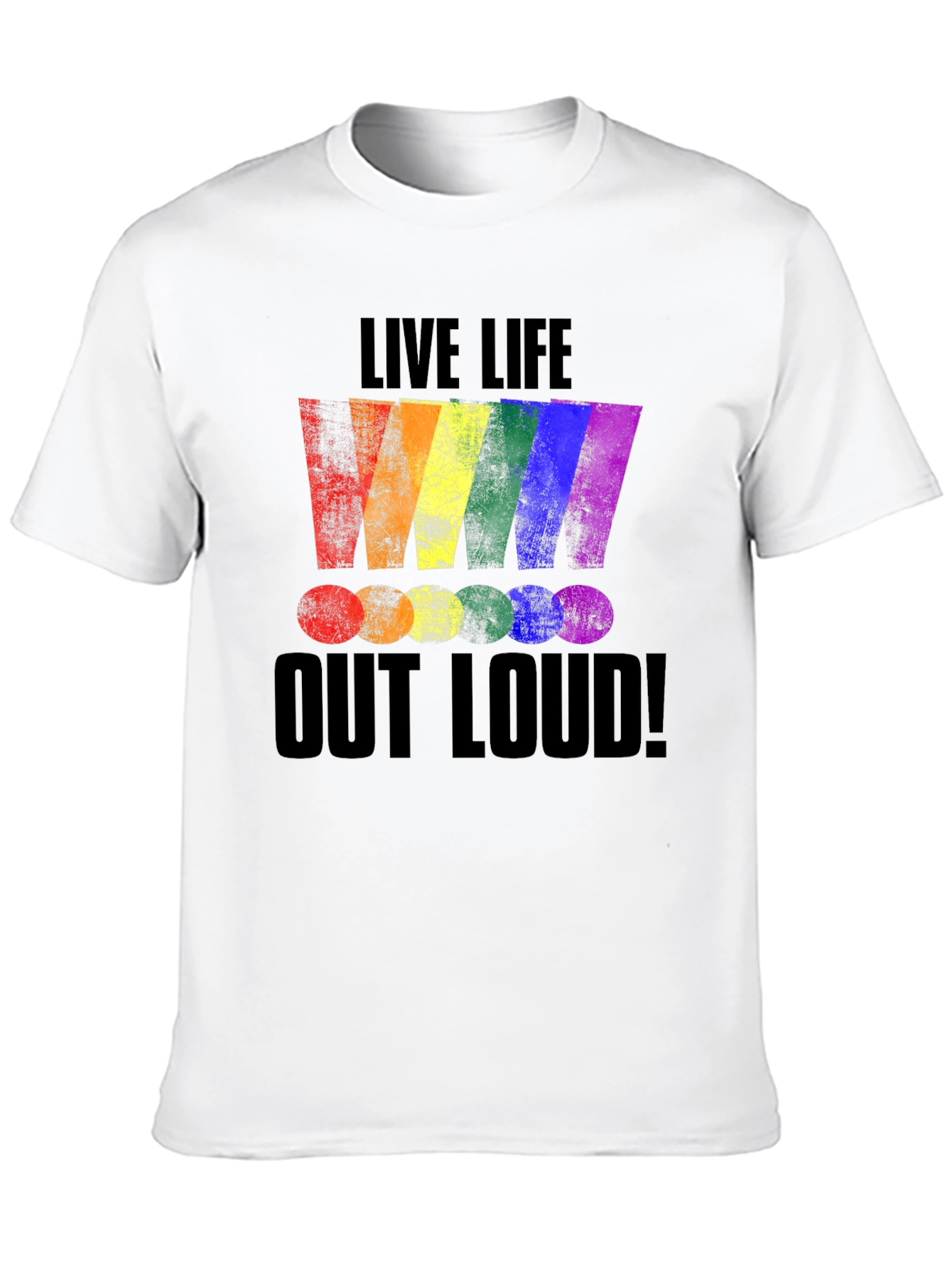 Black Live Life Out Loud Rainbow Graphic T-Shirt view 10